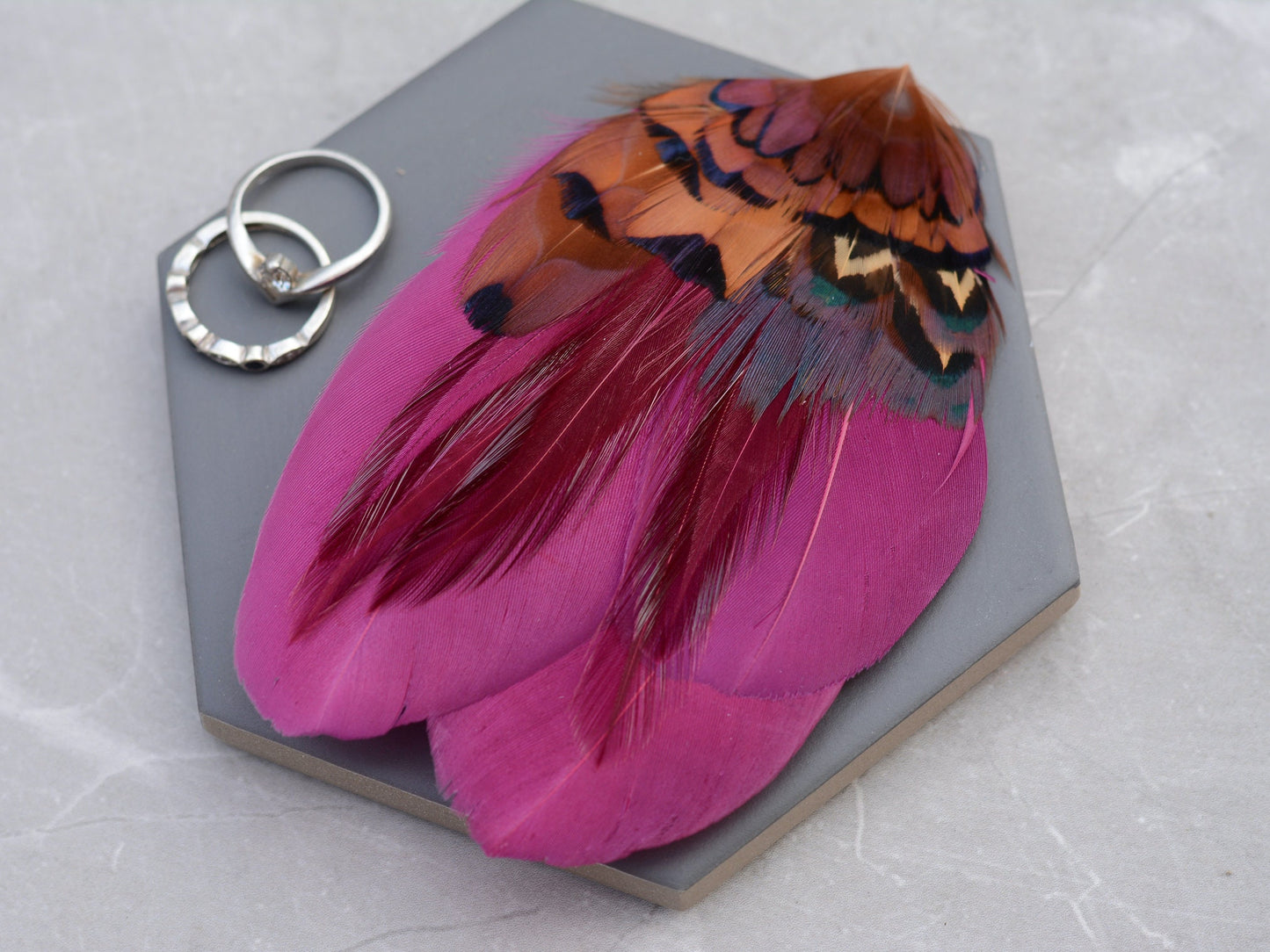 Plum and Copper Pheasant Feather Hair Clip No.20, Feather Fascinator, Wedding Hair Clip