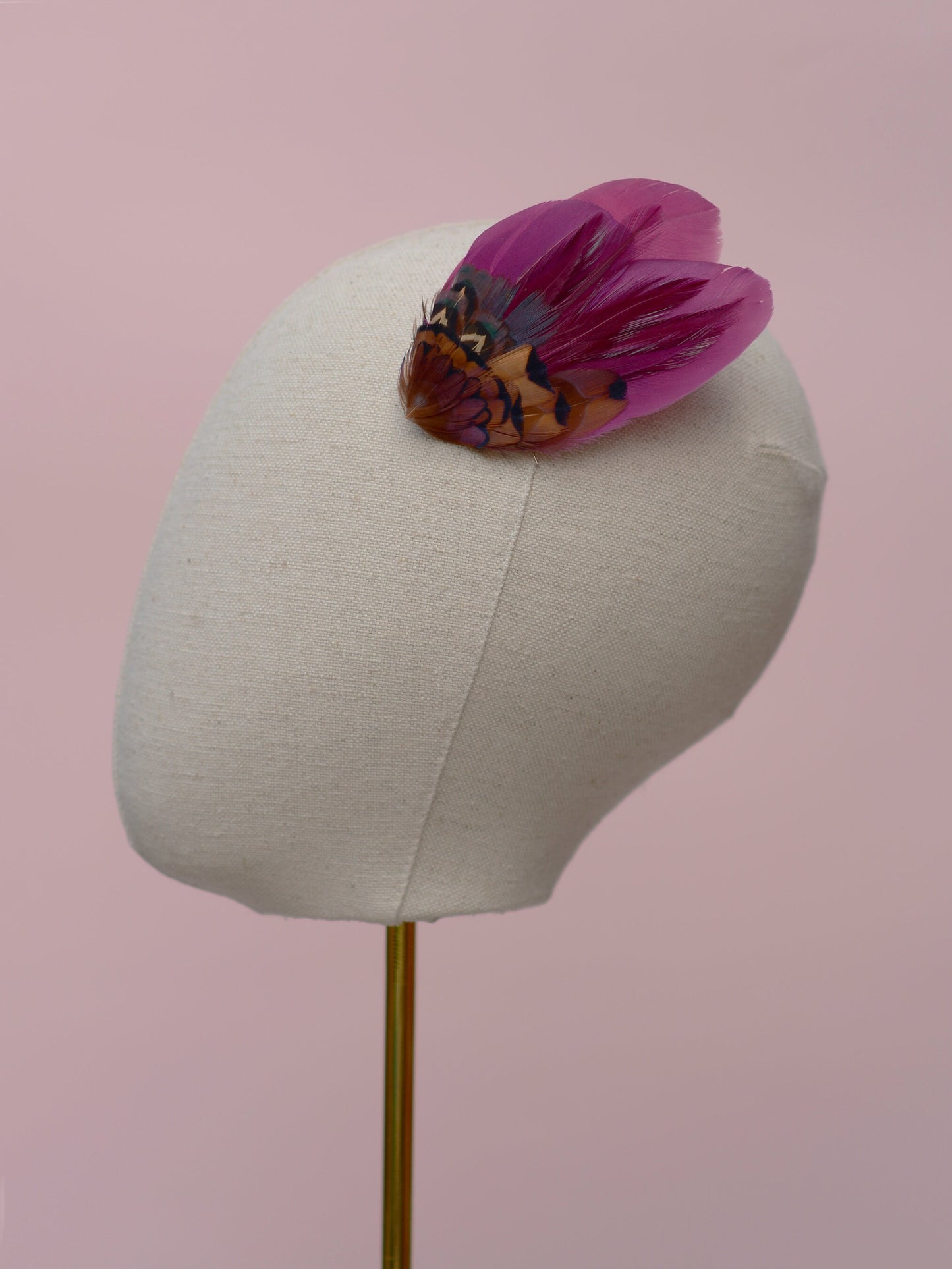 Plum and Copper Pheasant Feather Hair Clip No.20, Feather Fascinator, Wedding Hair Clip
