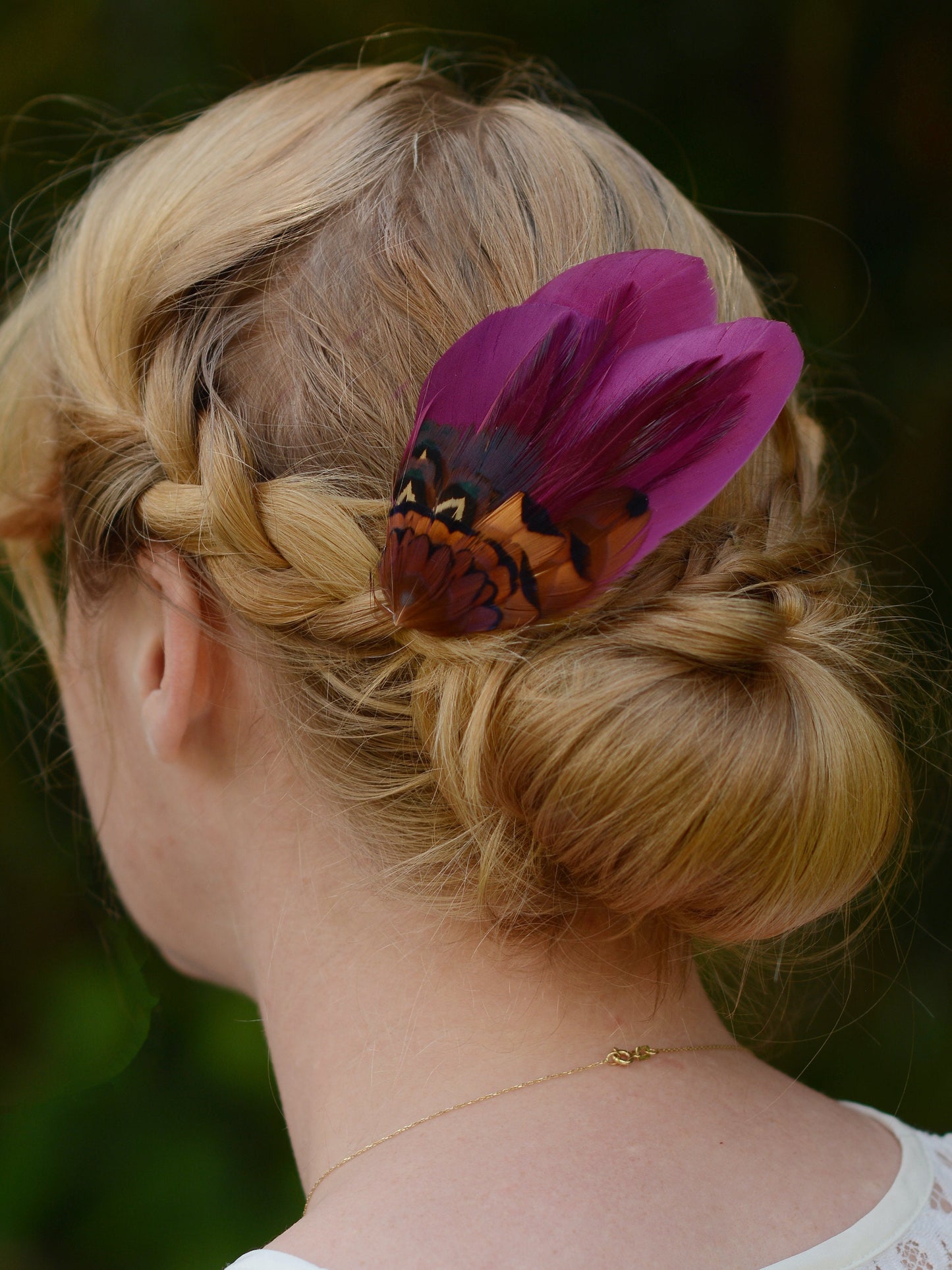 Plum and Copper Pheasant Feather Hair Clip No.20, Feather Fascinator, Wedding Hair Clip