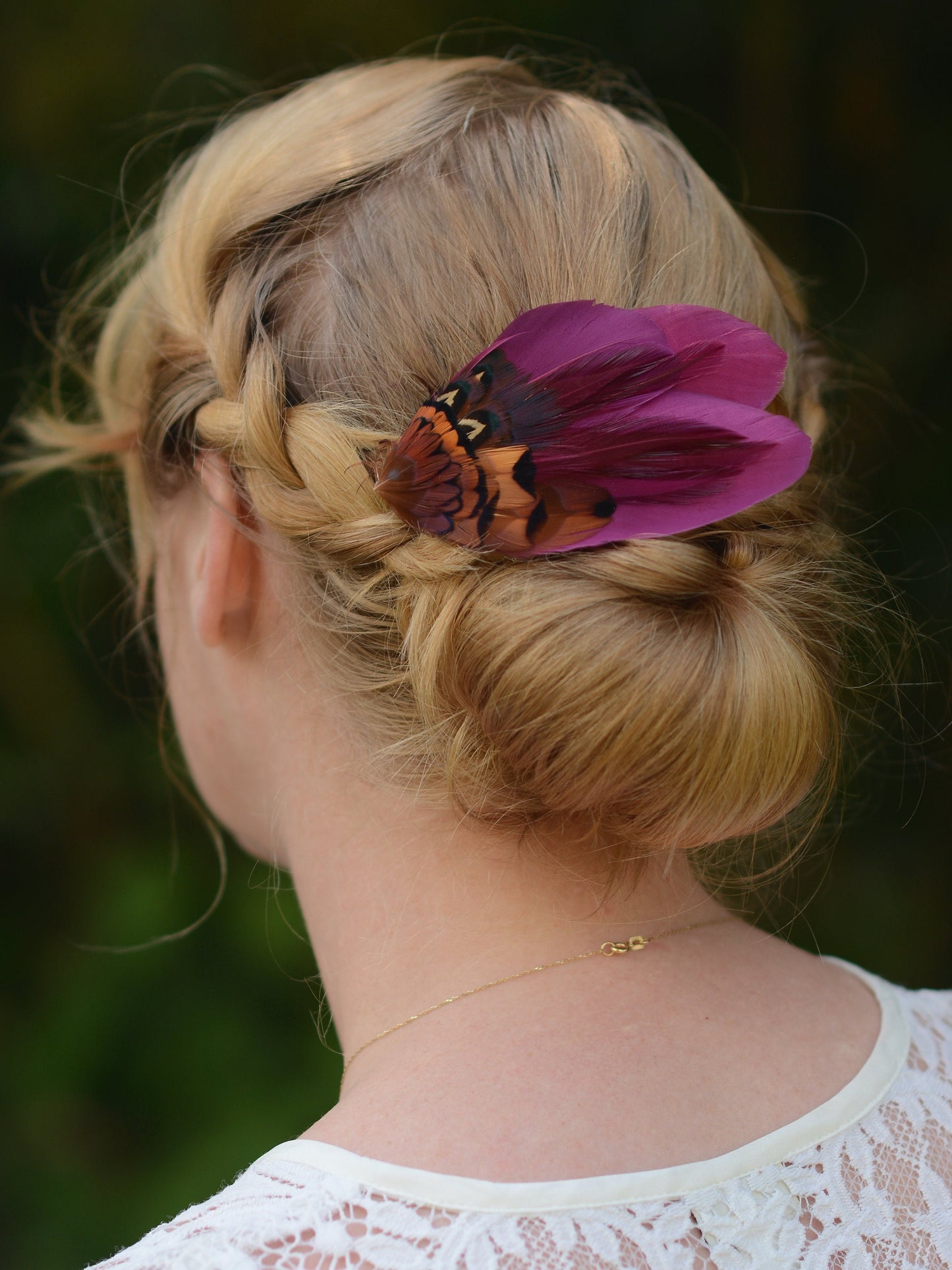 Plum and Copper Pheasant Feather Hair Clip No.20, Feather Fascinator, Wedding Hair Clip
