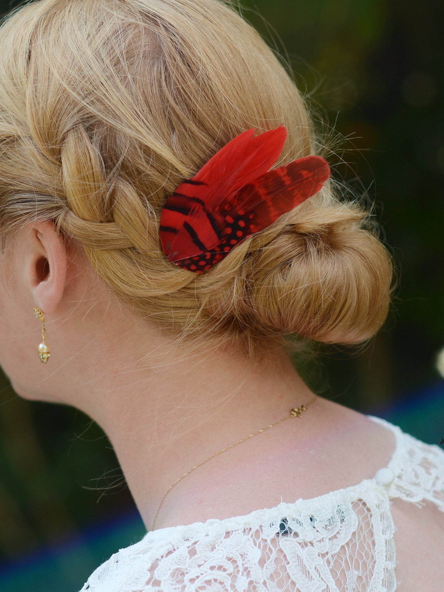 Red Feather Hair Clip | Red Feather Fascinator | Red Feather Headpiece | Red Fascinator Wedding Fascinator | Bridal Headpiece