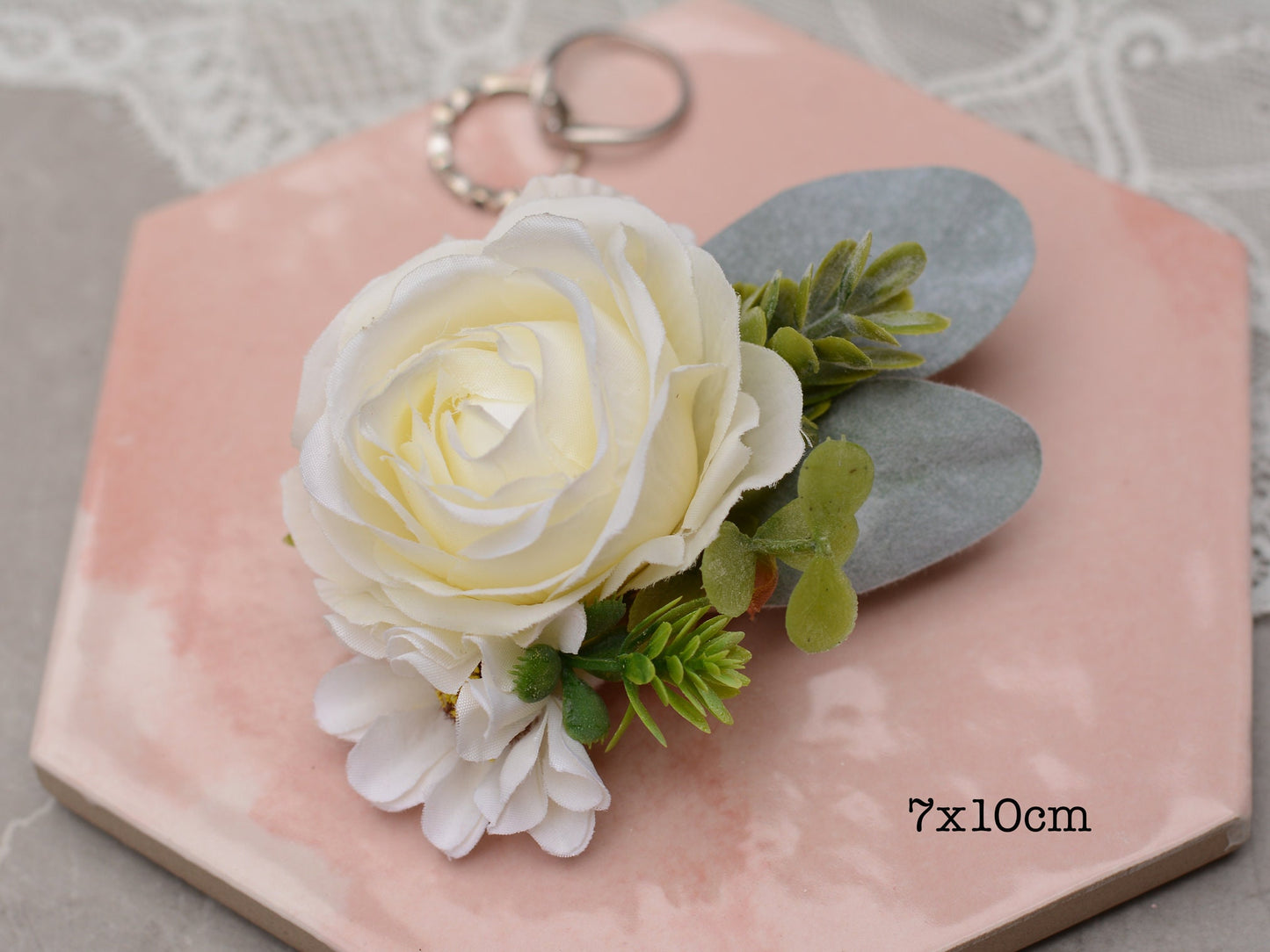 Flower Hair Clip in Ivory Rose and Anemone, Bridesmaids Hair Clip, Bridal Hair Clip