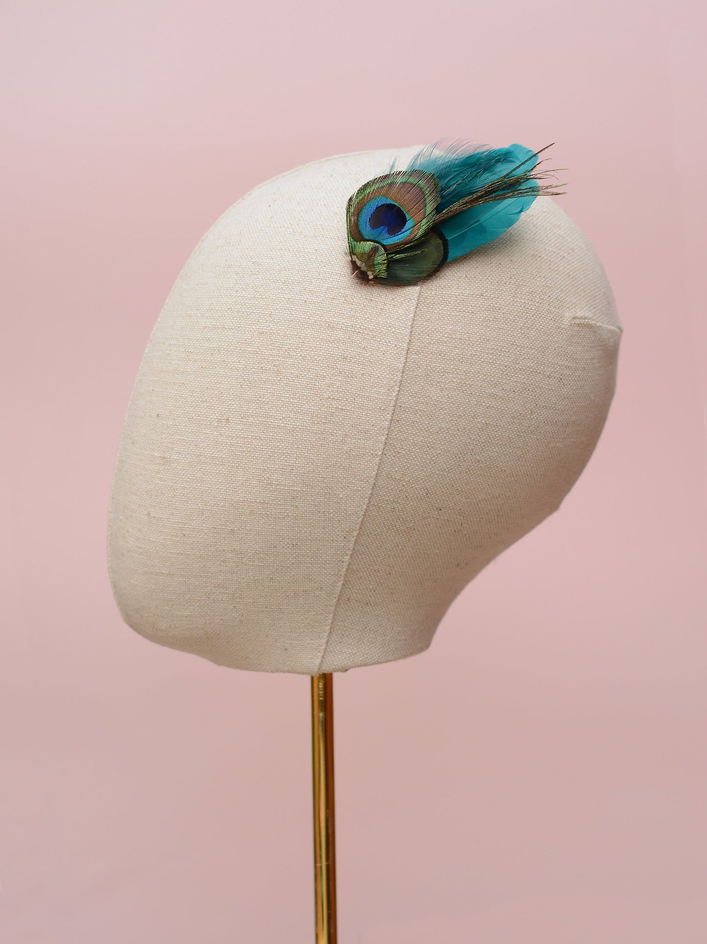 Teal and Peacock Feather Hair Clip, Feather Fascinator, Bridesmaid Hair Clip
