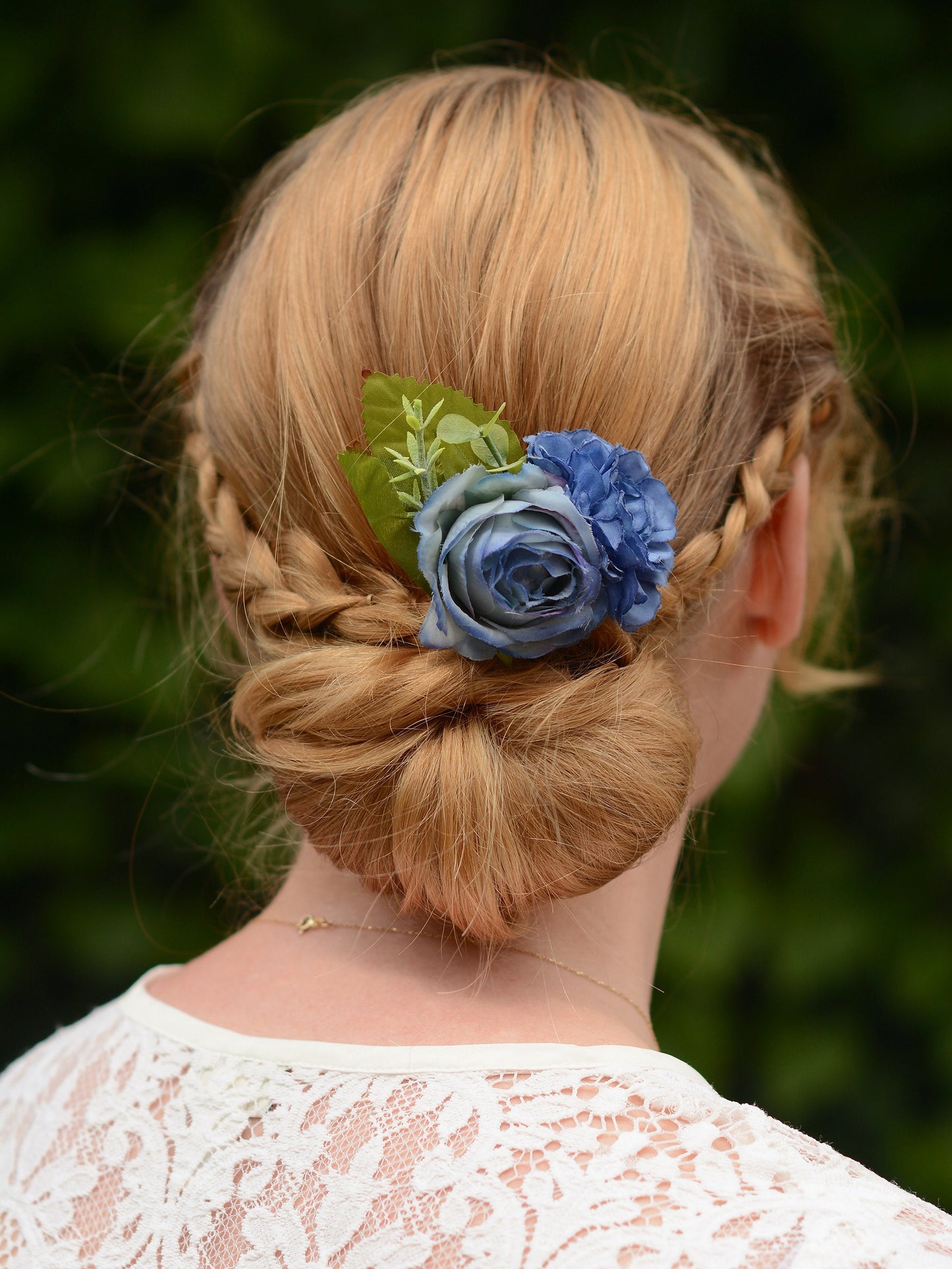 Flower Hair Clip in Blue | Bridal Hair Clip | Bridesmaids Hair Clip | Floral Headpiece | Flower Girl