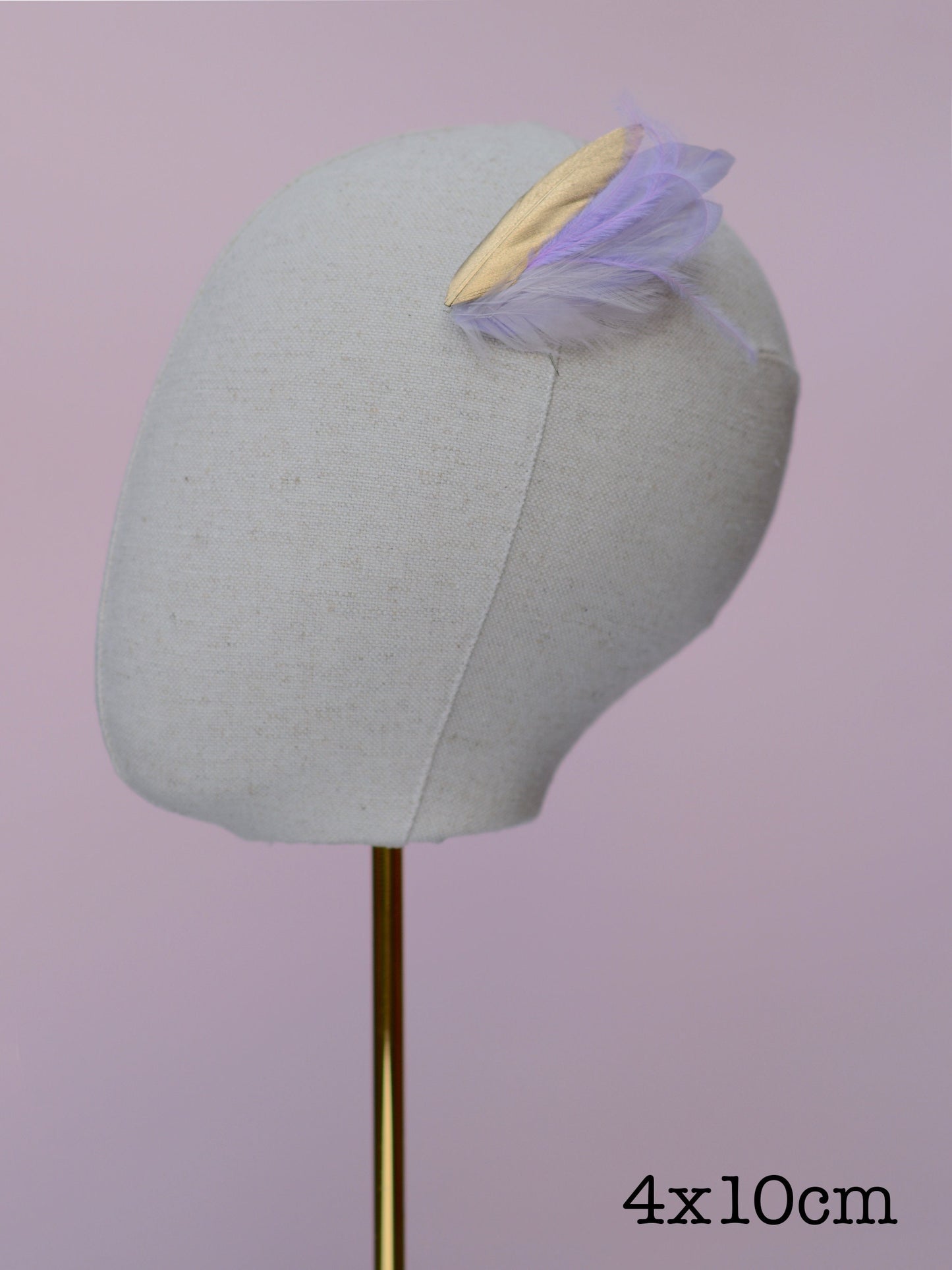 Lavender Purple and Gold Small Feather Hair Clip | Purple Feather Hair Clip | Feather Headpiece | Wedding Fascinator