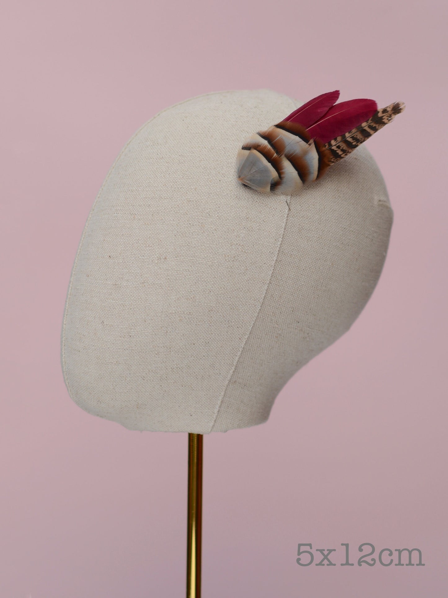 Burgundy, Partridge and Pheasant Feather Hair Clip | Pheasant Feather Fascinator | Feather Headpiece | Bridesmaid Hair Clip