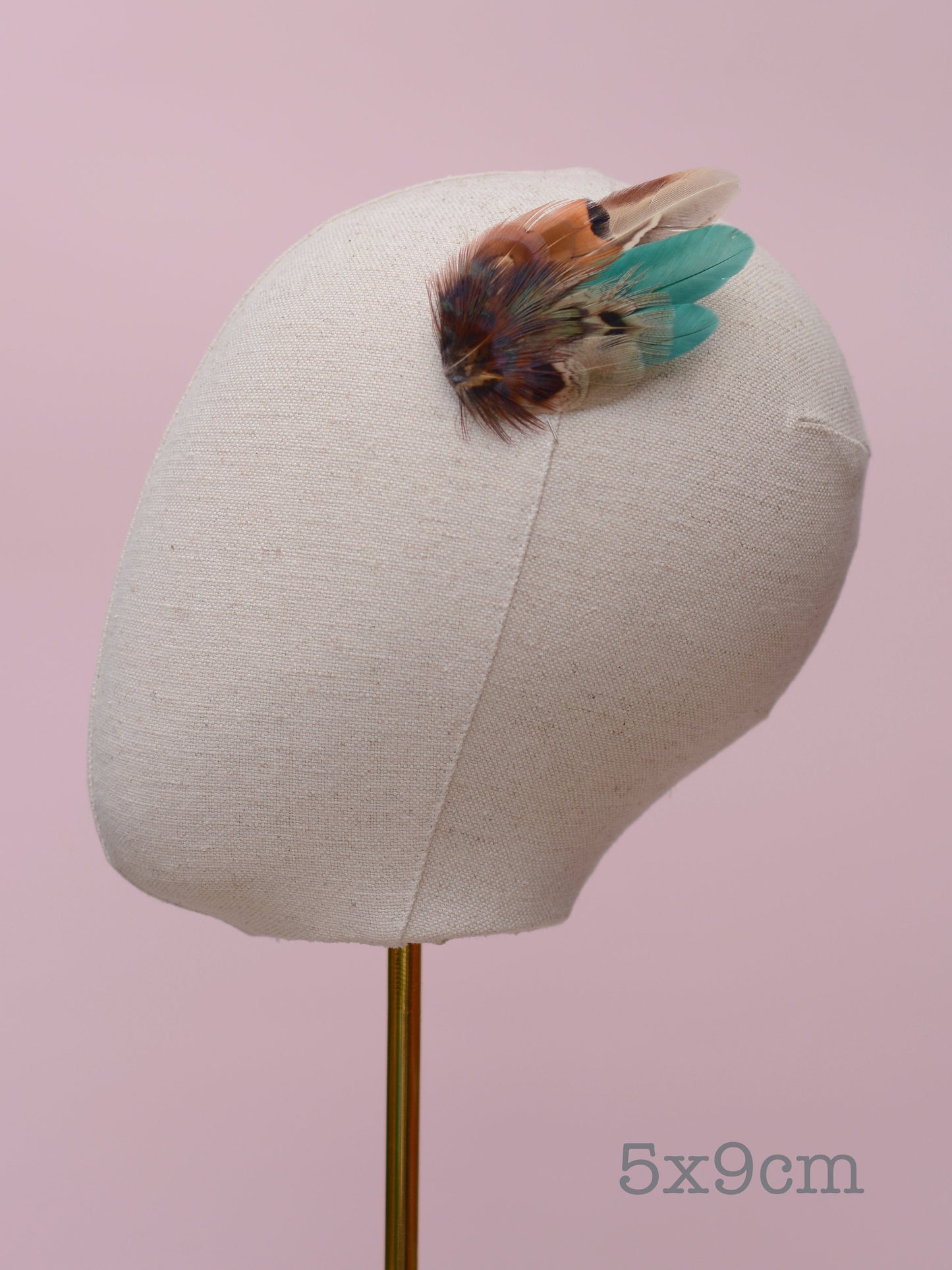 Small Green and Copper Pheasant Feather Hair Clip | Feather Fascinator | Bridal | Bridesmaid Hair Clip | Wedding Fascinator