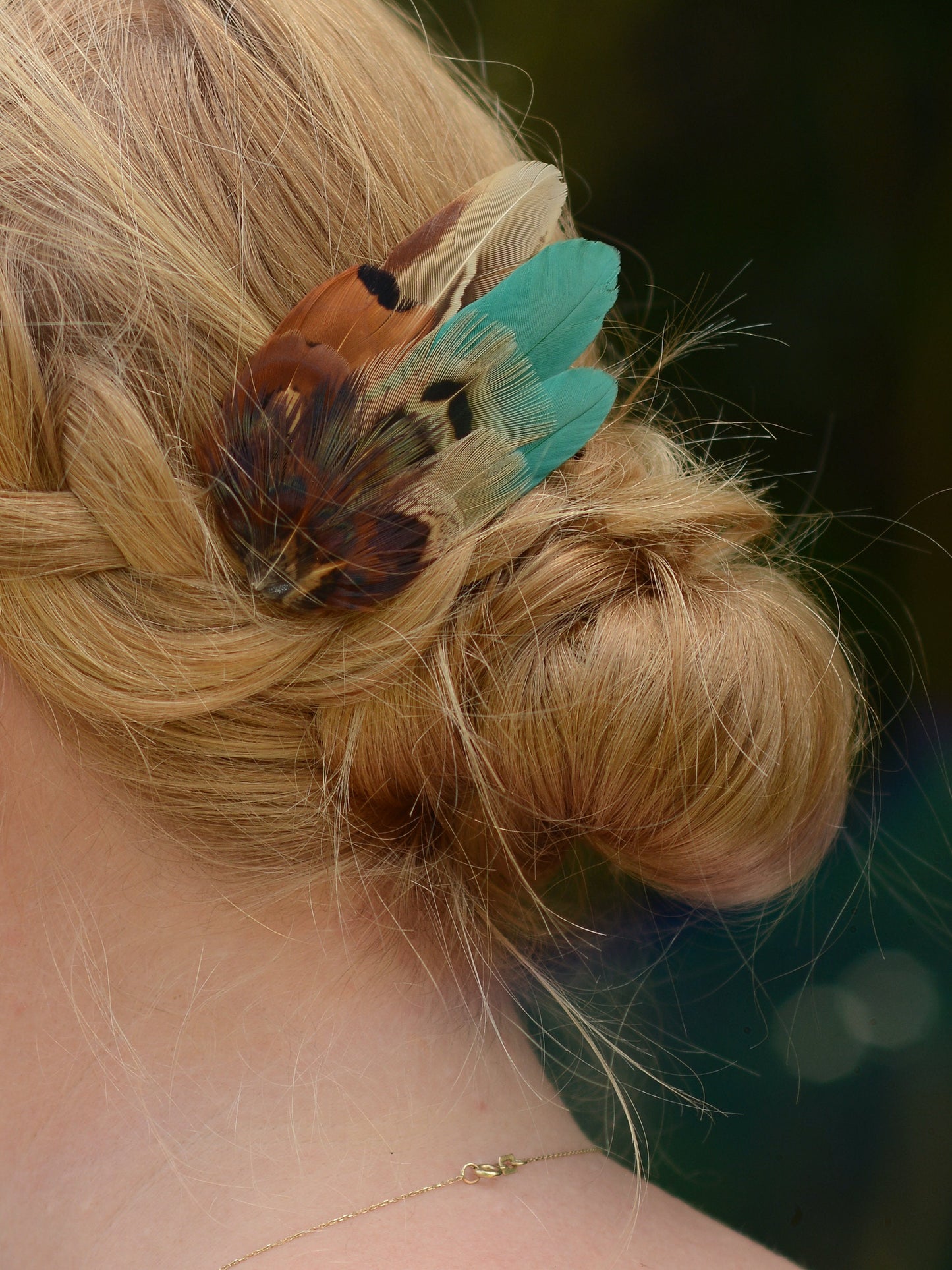 Small Green and Copper Pheasant Feather Hair Clip | Feather Fascinator | Bridal | Bridesmaid Hair Clip | Wedding Fascinator