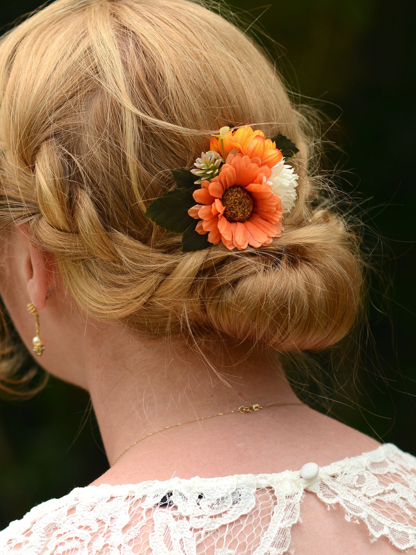 Orange and Ivory Flower Hair Clip | Orange Flower Hair Clip | Orange Hair Clip | Bridesmaids Hair Clip | Bridal Hair Clip | Fall Wedding
