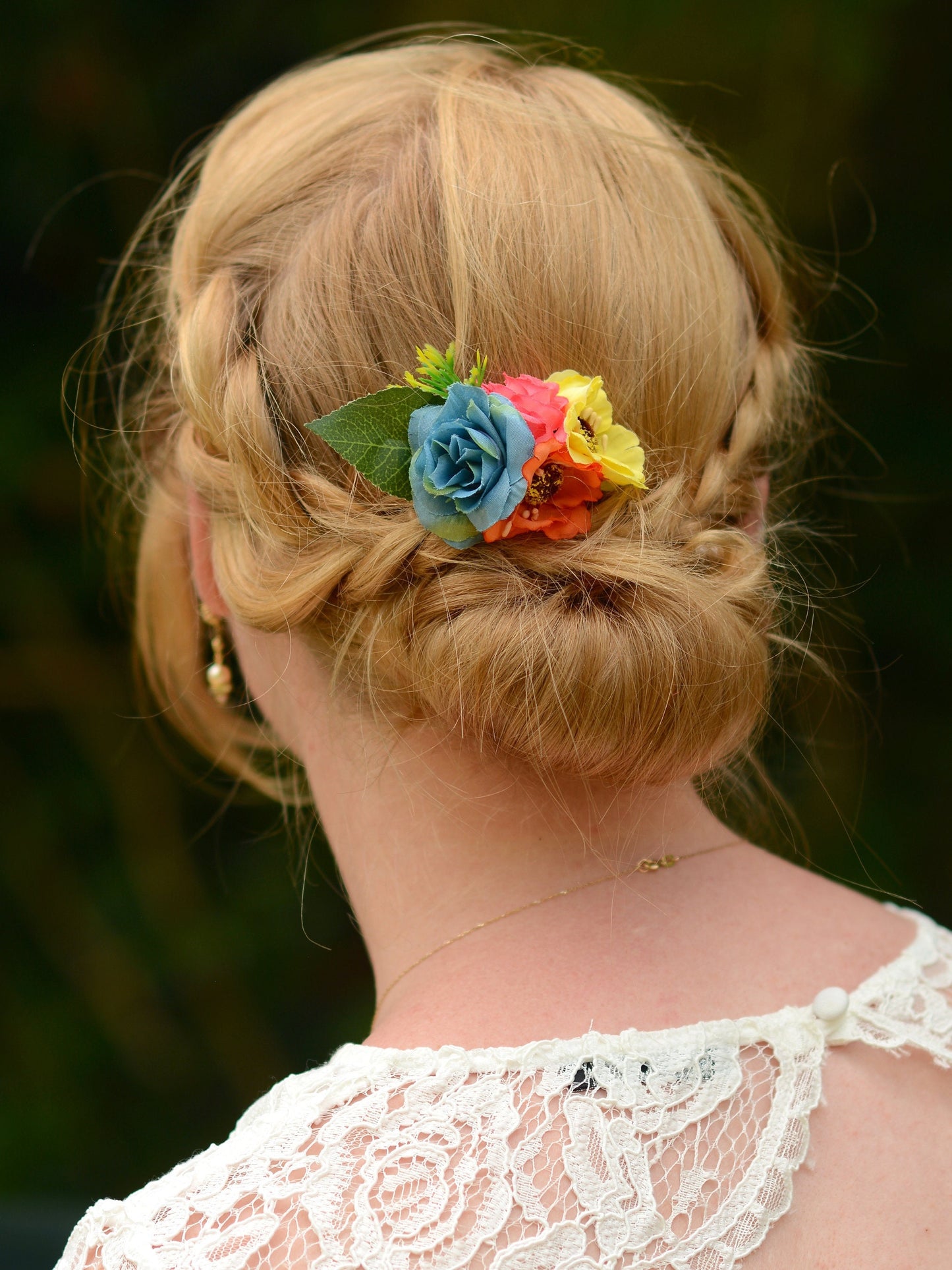 Rose Hair Clip in Pink, Yellow, Blue and Orange | Silk Flower Hair Clip | Bridal Hair Clip | Bridesmaids Hair Clip | Flower Girl Hair Clip