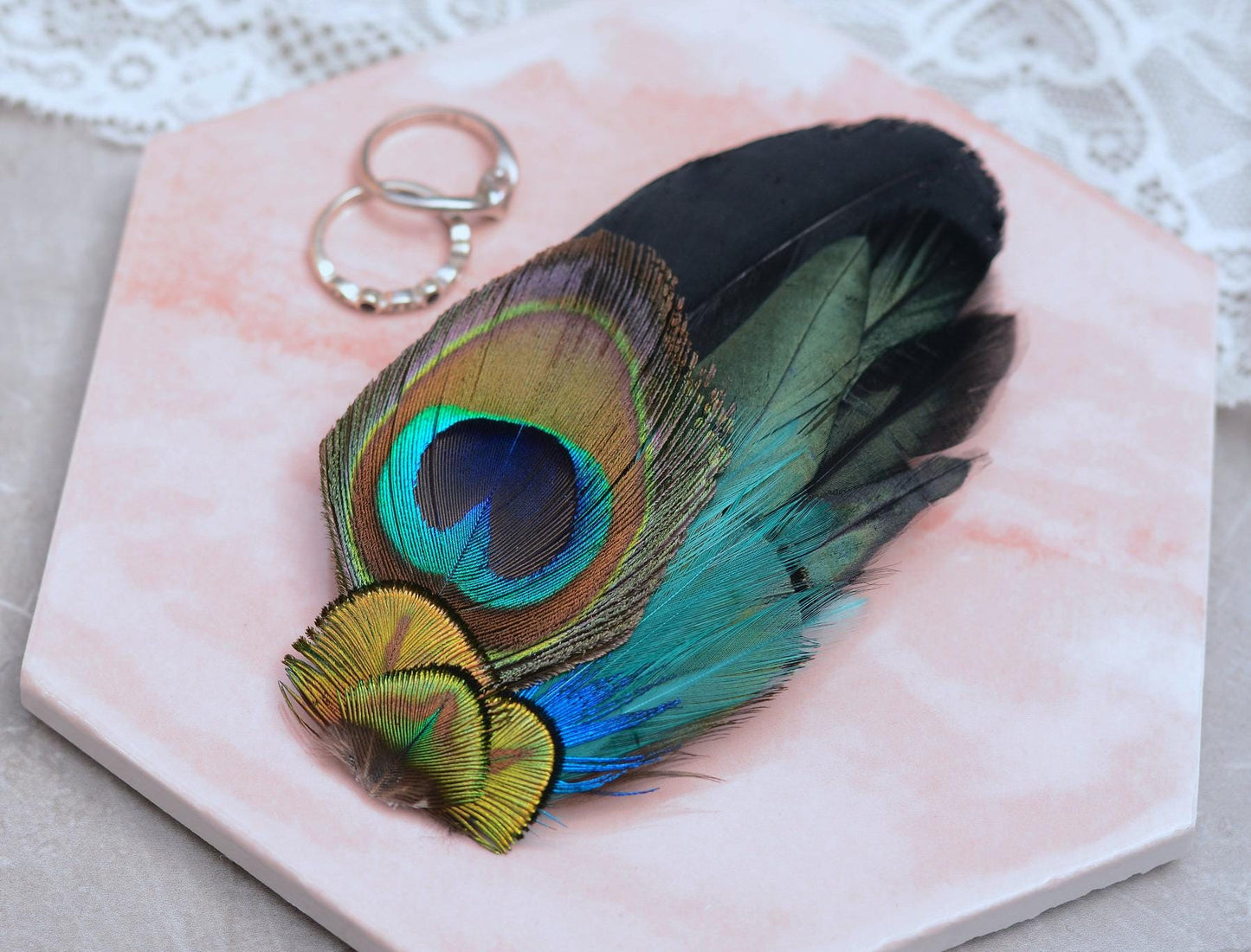 Peacock Feather Hair Clip | Peacock Feather Fascinator | Peacock Feather Headpiece | Bridal Hair Clip | Bridesmaid Hair Clip | Wedding
