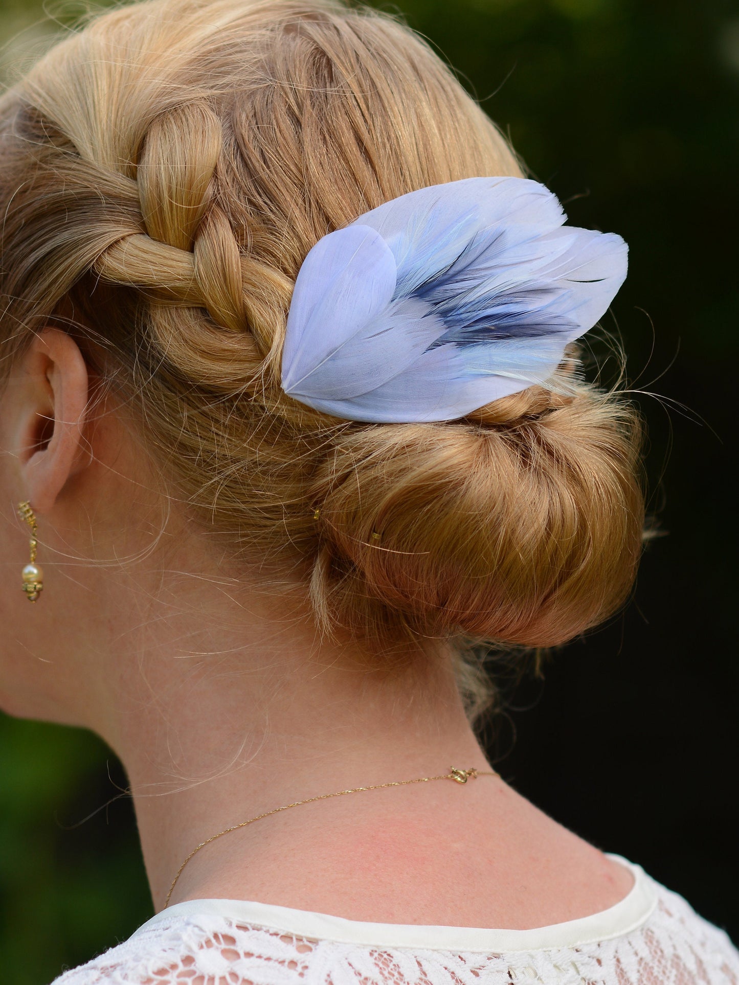 Feather Hair Clip in Powder Blue, Feather Fascinator In Blue