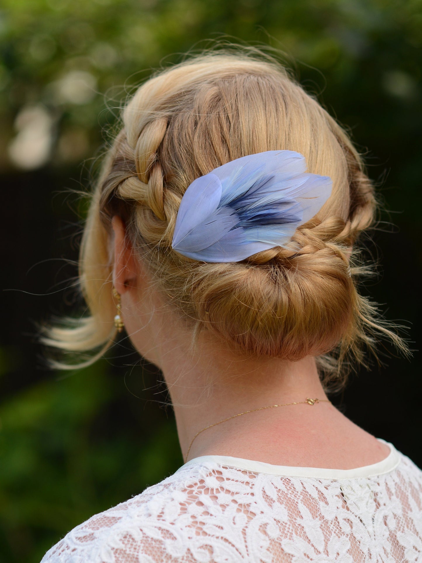 Feather Hair Clip in Powder Blue, Feather Fascinator In Blue