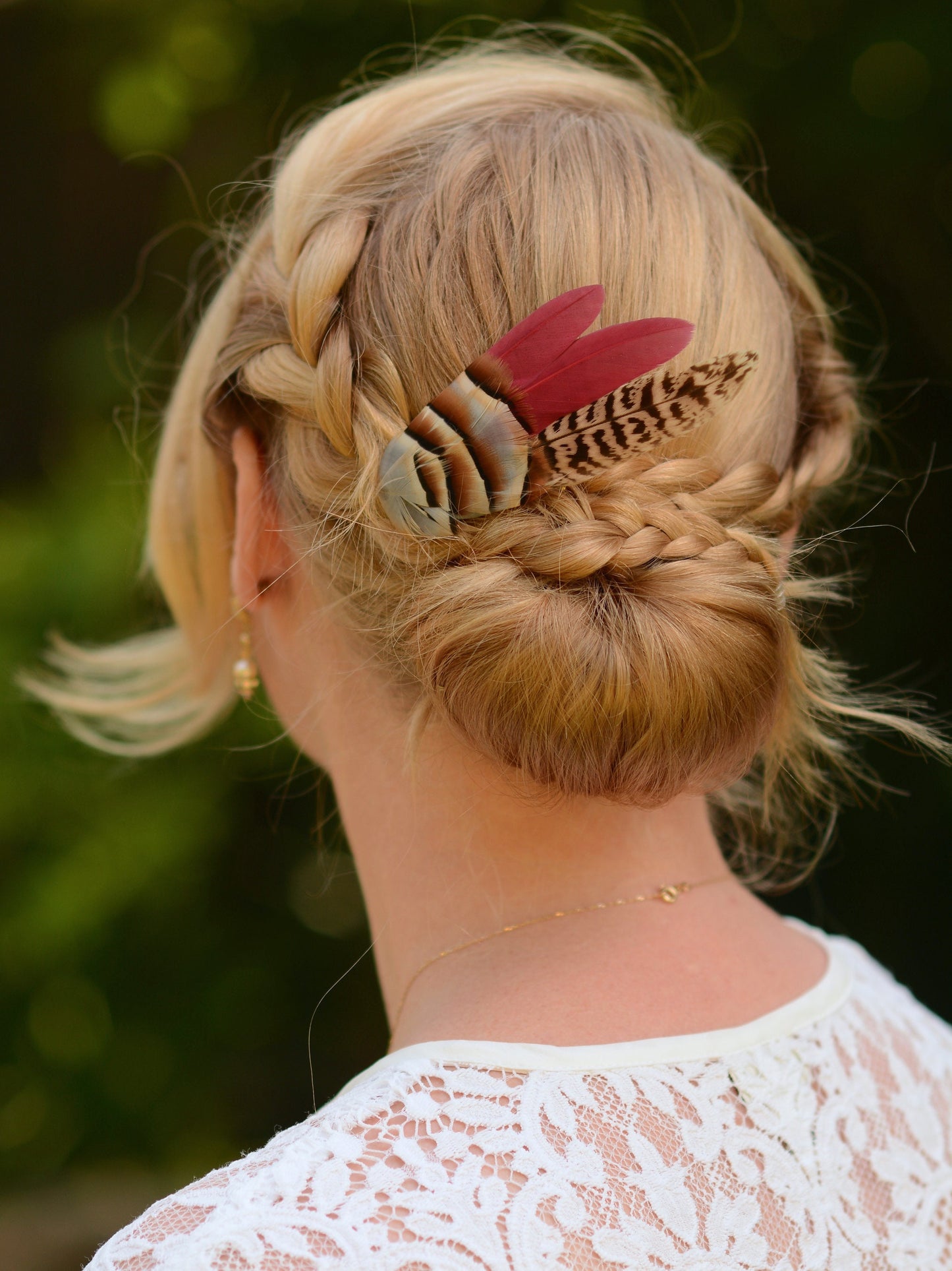 Burgundy, Partridge and Pheasant Feather Hair Clip | Pheasant Feather Fascinator | Feather Headpiece | Bridesmaid Hair Clip