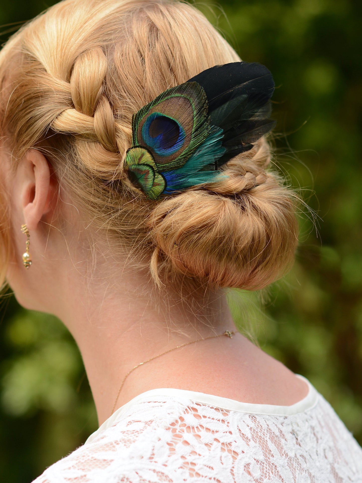 Peacock Feather Hair Clip | Peacock Feather Fascinator | Peacock Feather Headpiece | Bridal Hair Clip | Bridesmaid Hair Clip | Wedding