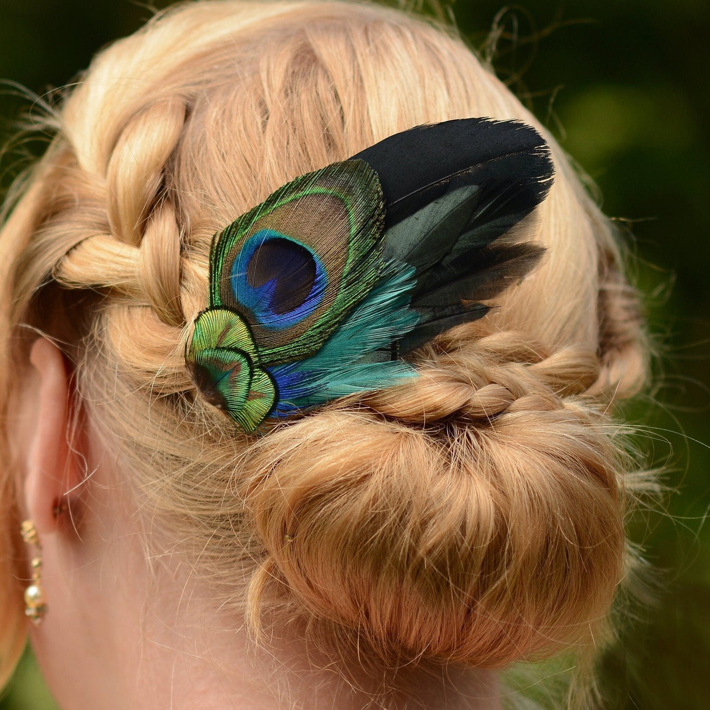 Peacock Feather Hair Clip | Peacock Feather Fascinator | Peacock Feather Headpiece | Bridal Hair Clip | Bridesmaid Hair Clip | Wedding