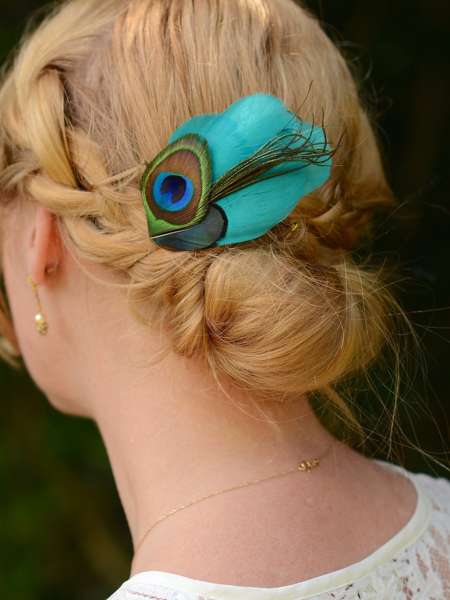 Peacock and Teal Feather Hair Clip | Peacock Feather Fascinator | Bridal Hair Clip | Bridesmaid Hair Clip | Wedding Fascinator
