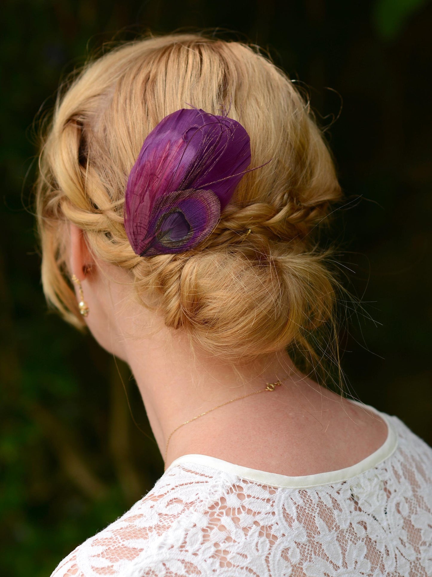 Purple Peacock Feather Hair Clip | Peacock Feather Fascinator | Wedding Fascinator | Bridal Hair Clip | Bridesmaid Hair Clip