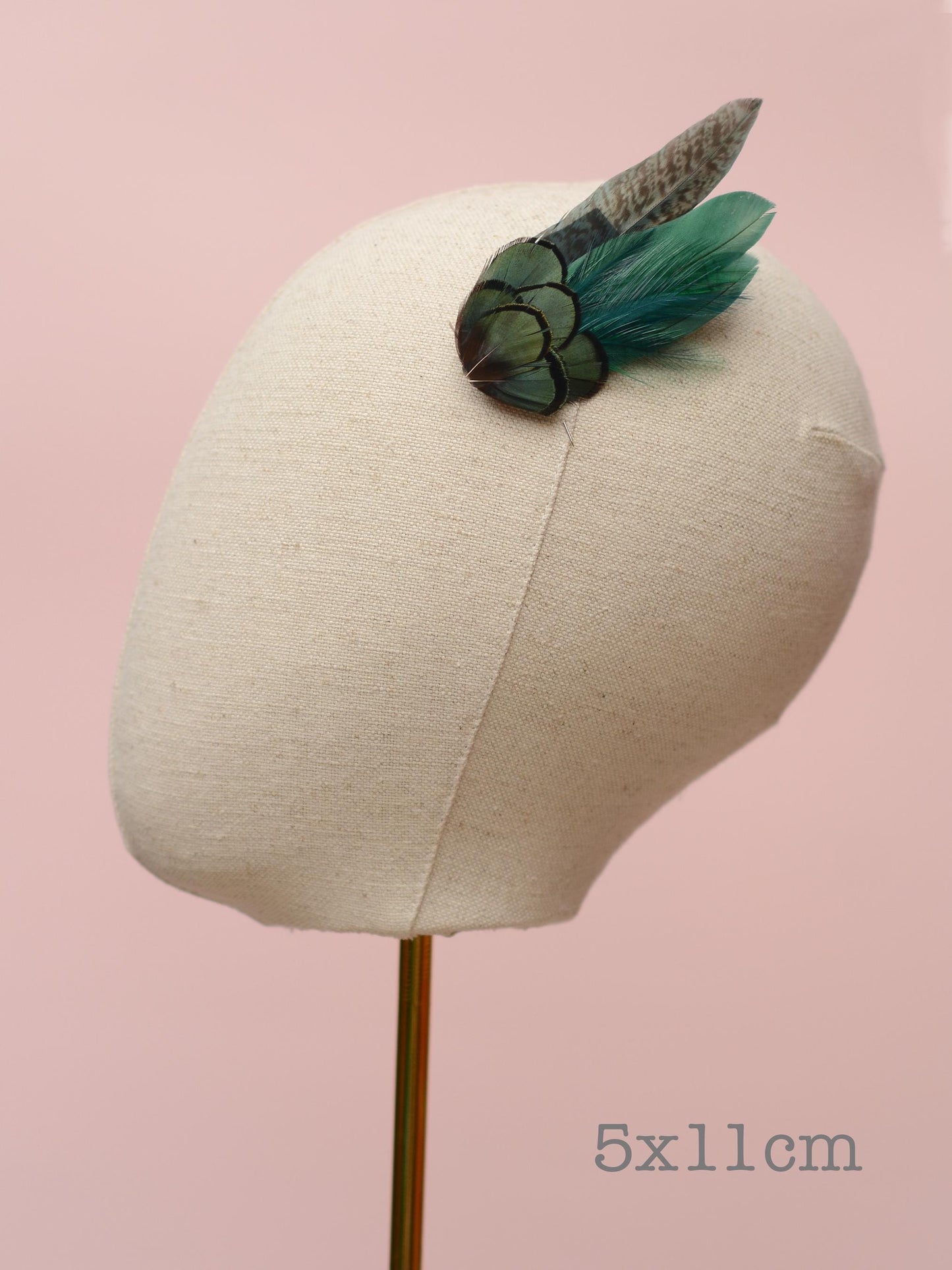 Dark Green Feather Hair Clip | Pheasant Feather Hair Clip | Feather Fascinator | Bridal | Bridesmaid Hair Clip | Wedding Fascinator