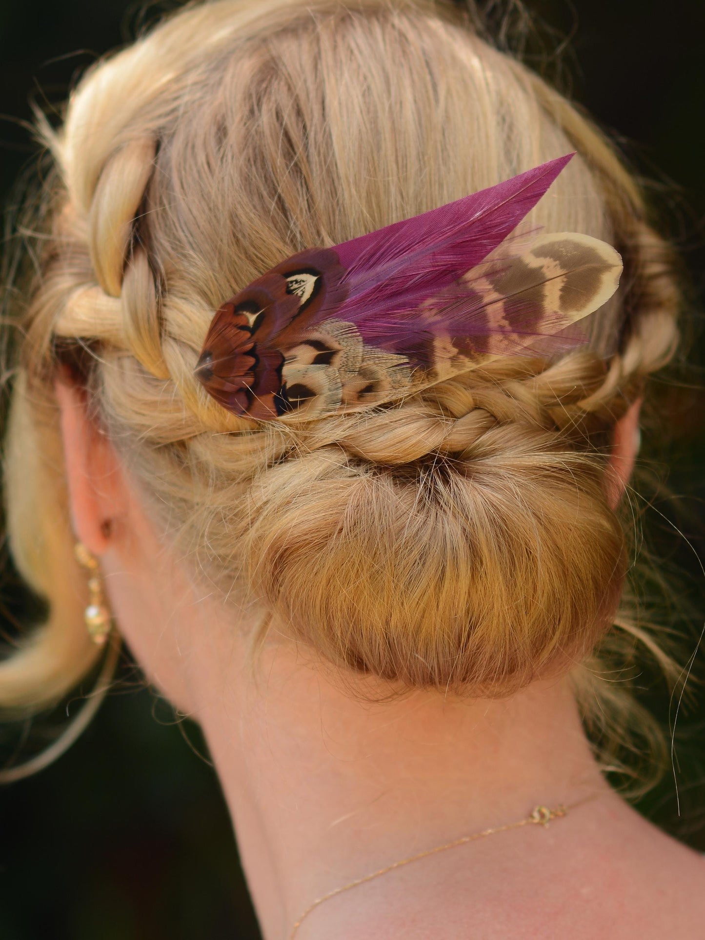Plum and Pheasant Feather Hair Clip | Plum and Pheasant Feather Fascinator | Feather Headpiece | Bridesmaid Hair Clip | Wedding Fascinator