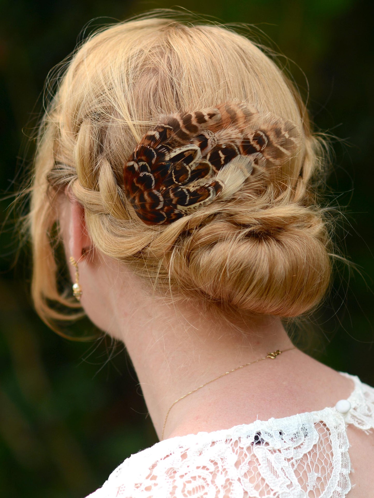 Feather Fascinator in Natural Hen Pheasant, Feather Hair Clip, Wedding Hair Clip