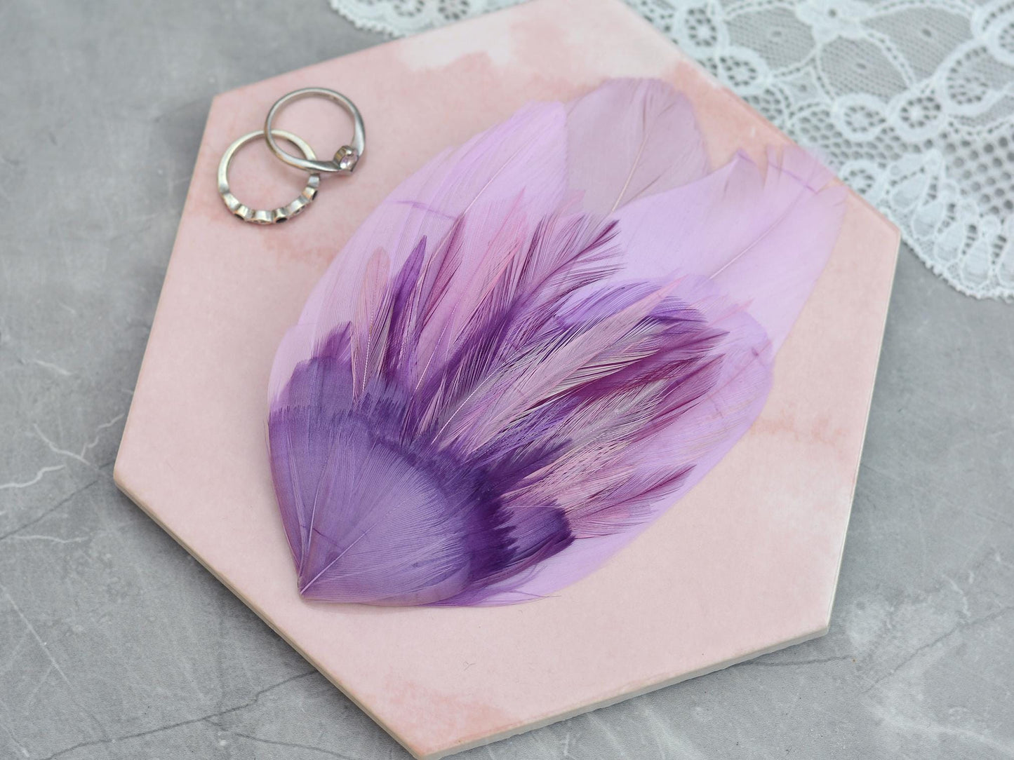 Unique Feather Hair Clip in Shades of Purple No.73, Feather Fascinator