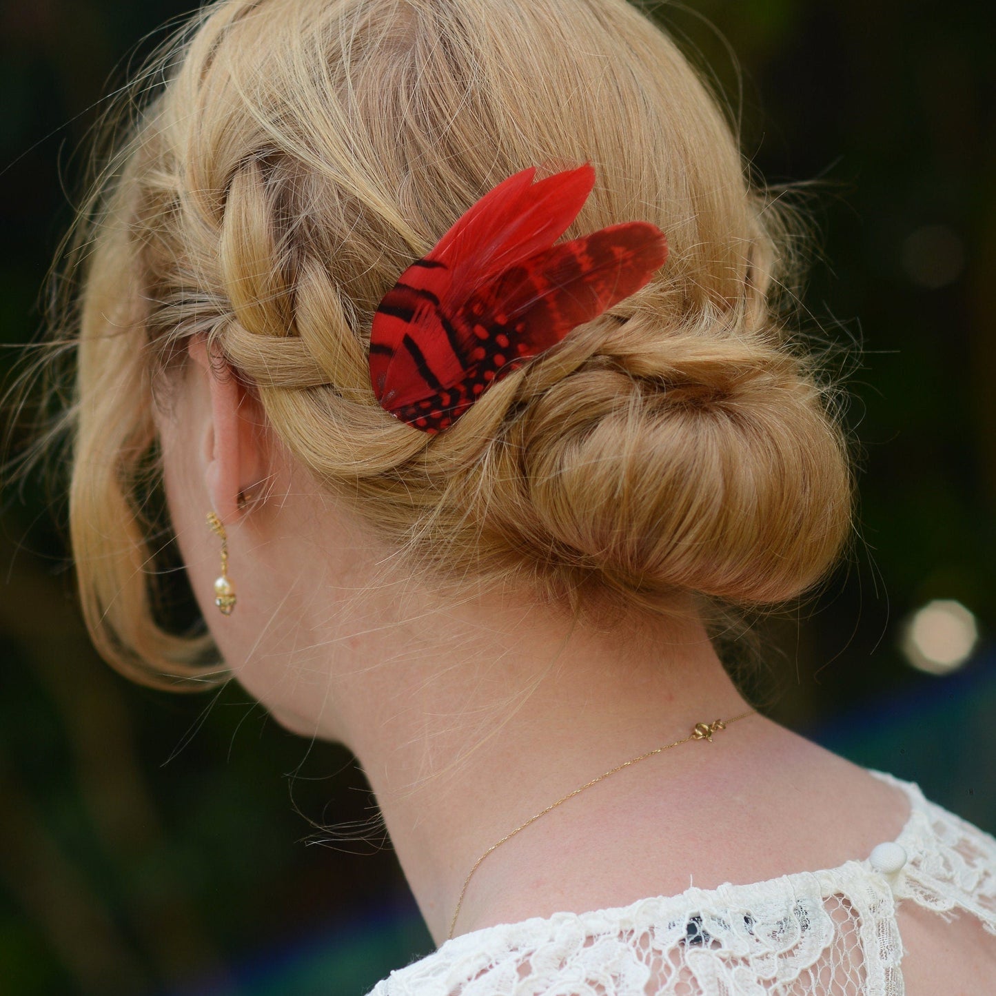Red Feather Hair Clip | Red Feather Fascinator | Red Feather Headpiece | Red Fascinator Wedding Fascinator | Bridal Headpiece