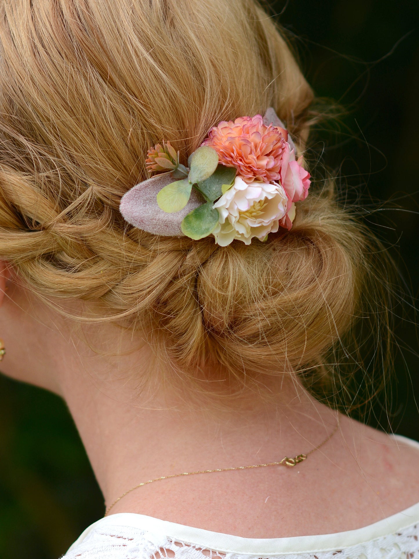 Pink and White Flower Hair Clip | Silk Flower Hair Clip | Bridal Hair Clip | Bridesmaids Hair Clip | Flower Girl