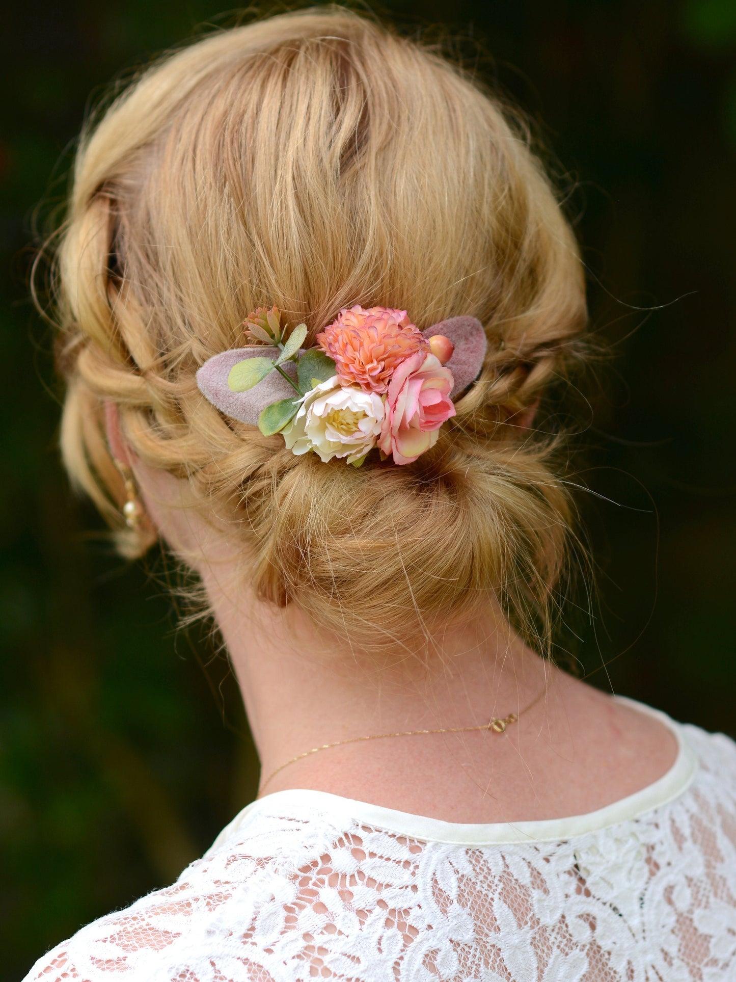 Pink and White Flower Hair Clip | Silk Flower Hair Clip | Bridal Hair Clip | Bridesmaids Hair Clip | Flower Girl