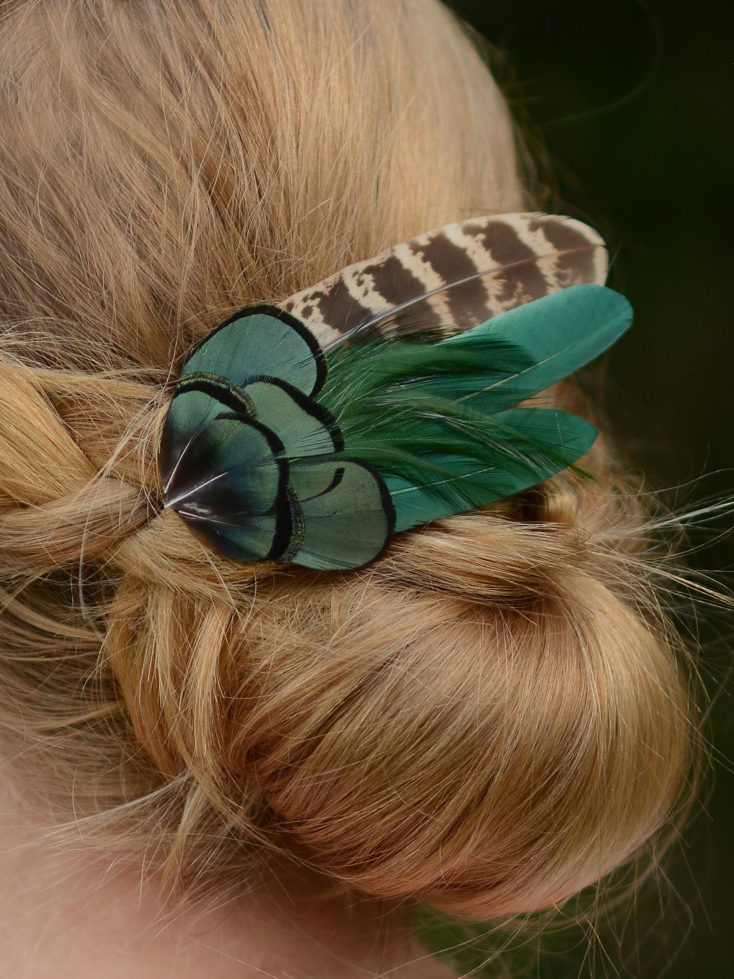 Bottle Green Feather Hair Clip | Pheasant Feather Hair Clip | Feather Fascinator | Bridal | Bridesmaid Hair Clip | Wedding Fascinator