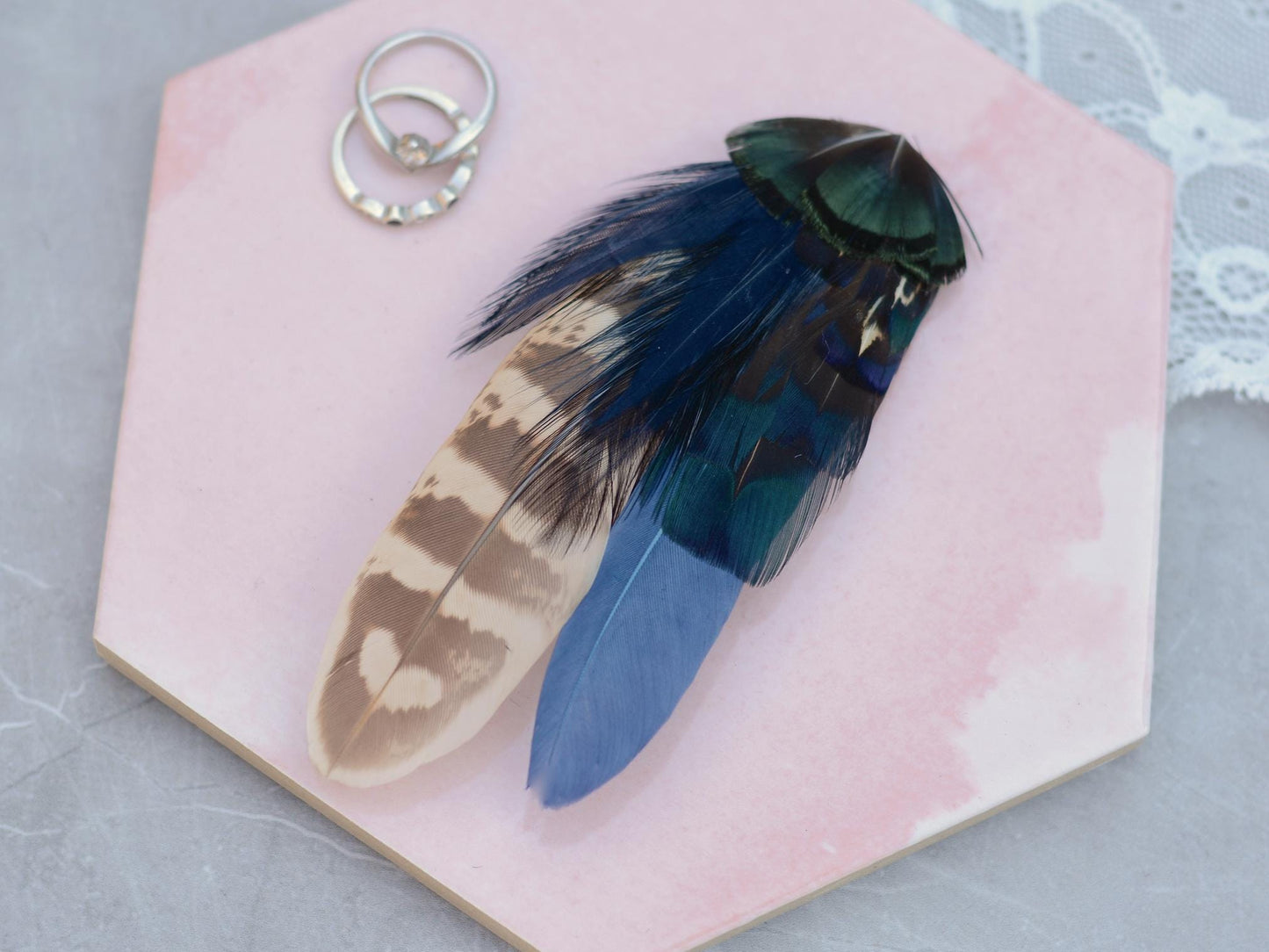 Navy Blue Pheasant Feather Hair Clip | Feather Fascinator | Bridal | Bridesmaid Hair Clip | Wedding Fascinator