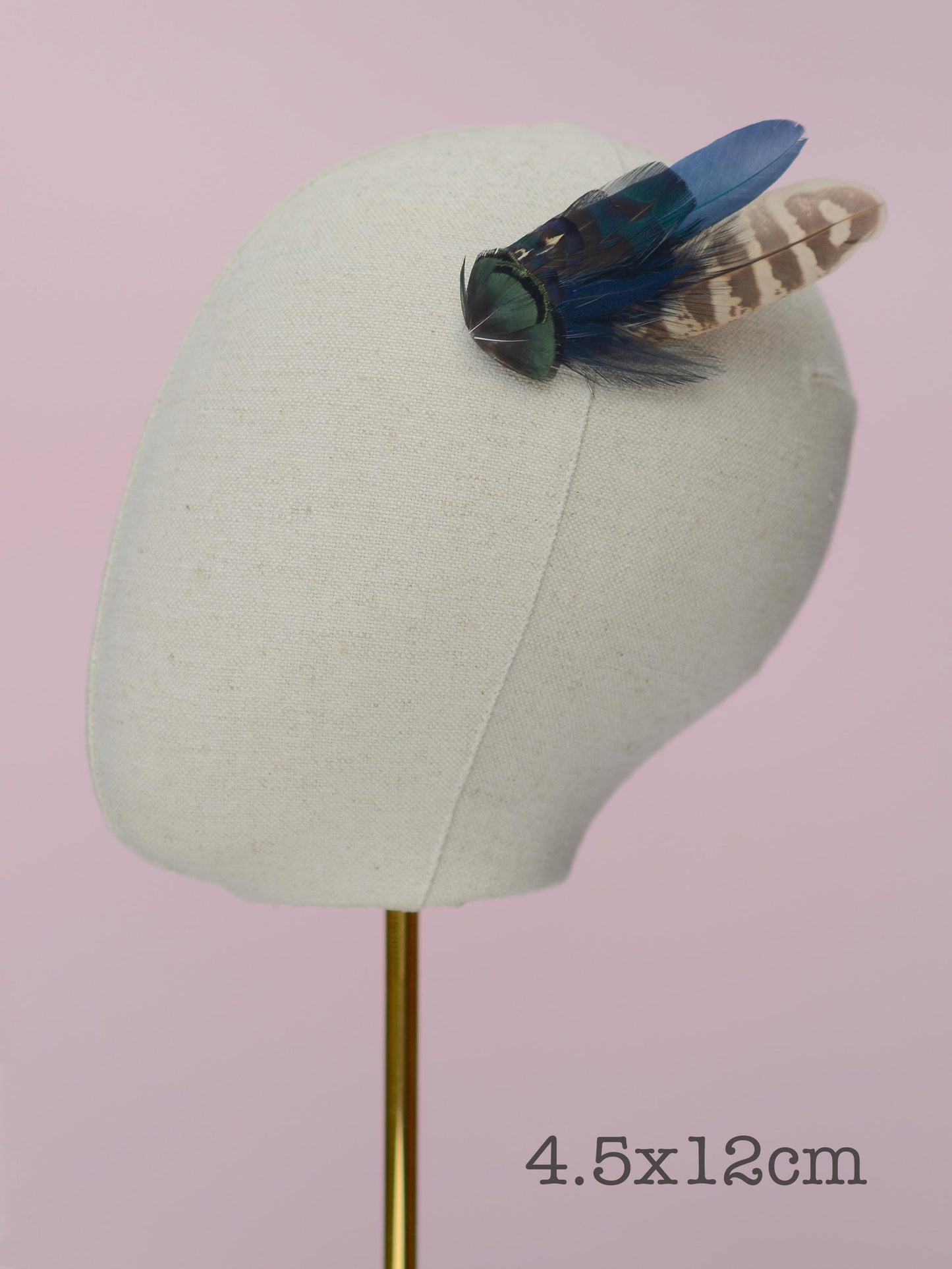 Navy Blue Pheasant Feather Hair Clip | Feather Fascinator | Bridal | Bridesmaid Hair Clip | Wedding Fascinator