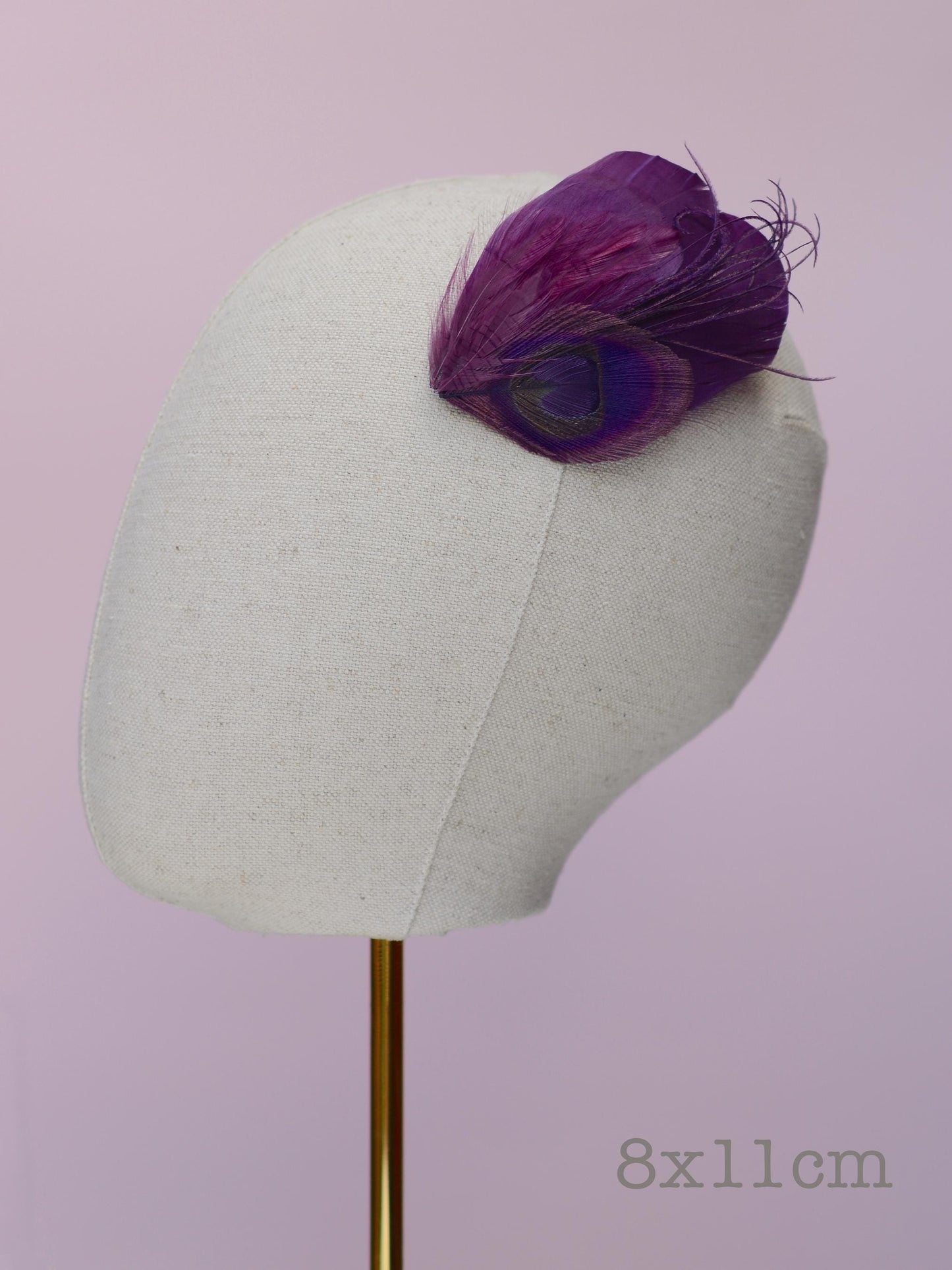 Purple Peacock Feather Hair Clip | Peacock Feather Fascinator | Wedding Fascinator | Bridal Hair Clip | Bridesmaid Hair Clip