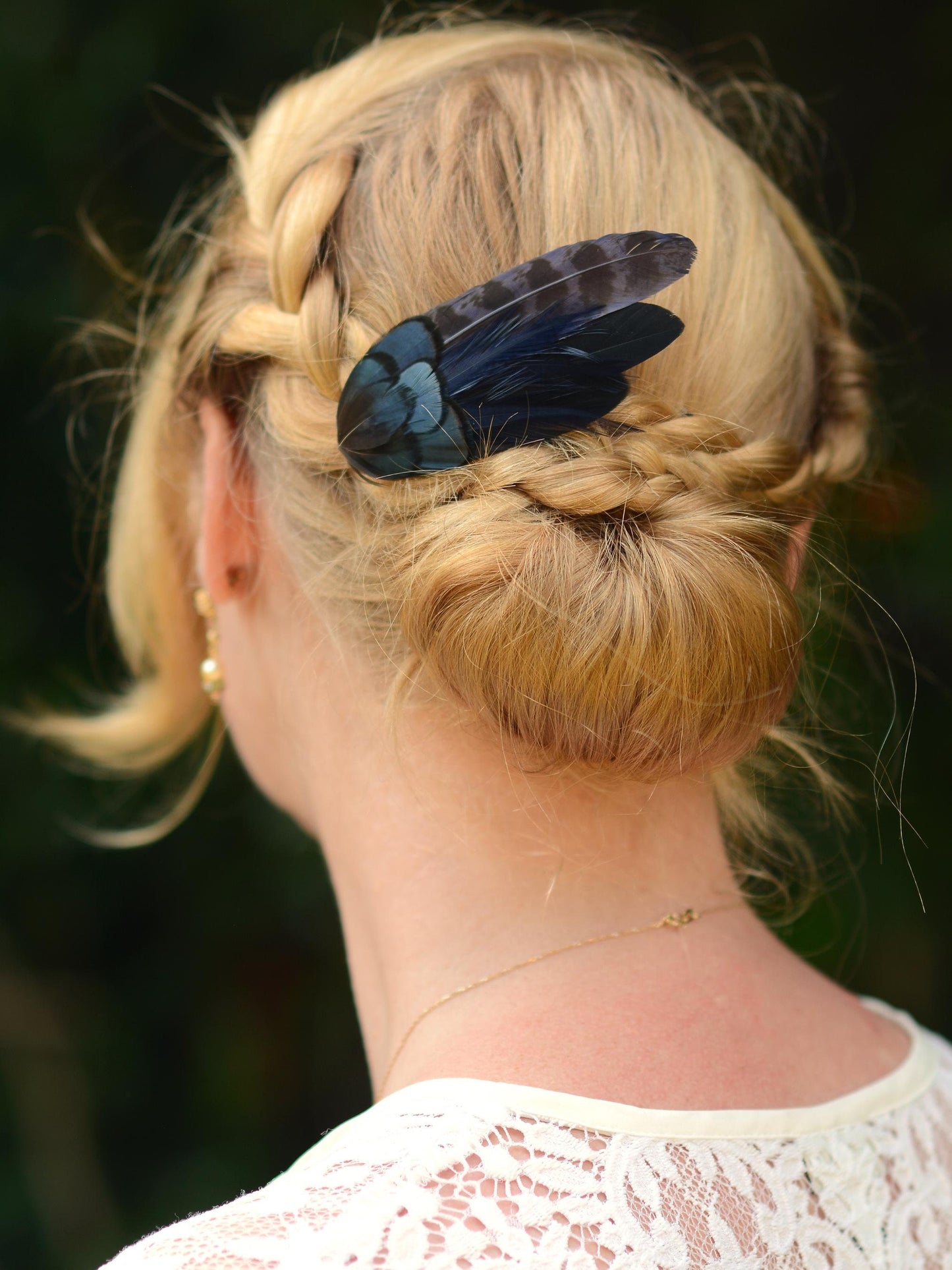 Navy Blue Feather Hair Clip, Feather Fascinator