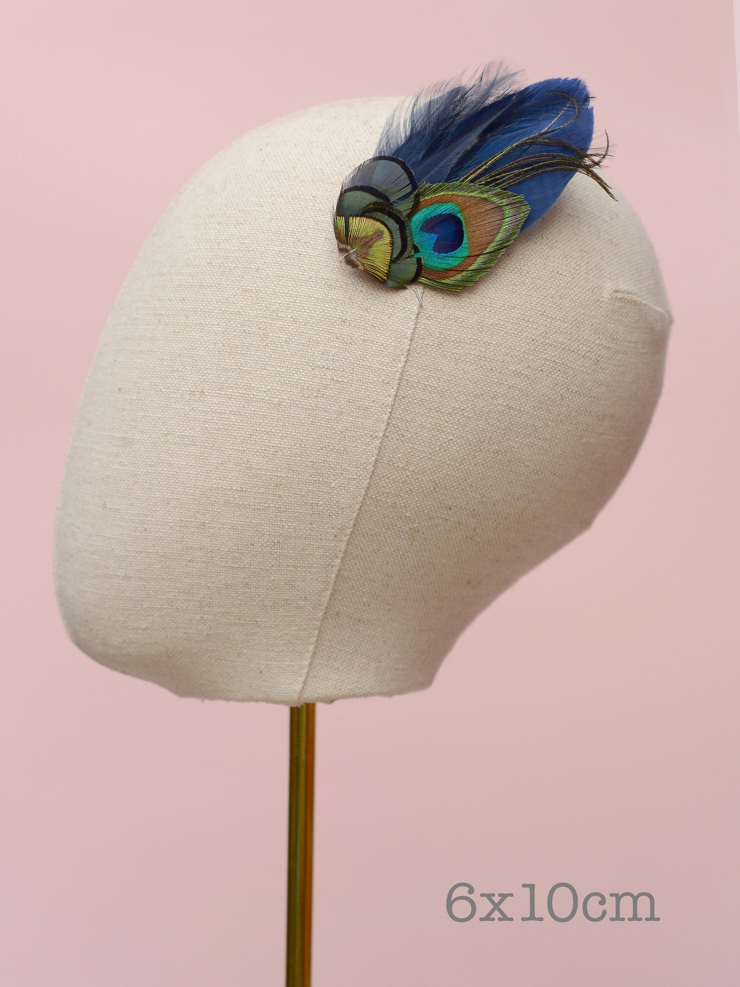 Navy Blue Peacock Feather Hair Clip | Peacock Feather Fascinator | Peacock Feather Headpiece | Bridal Hair Clip | Bridesmaid Hair Clip