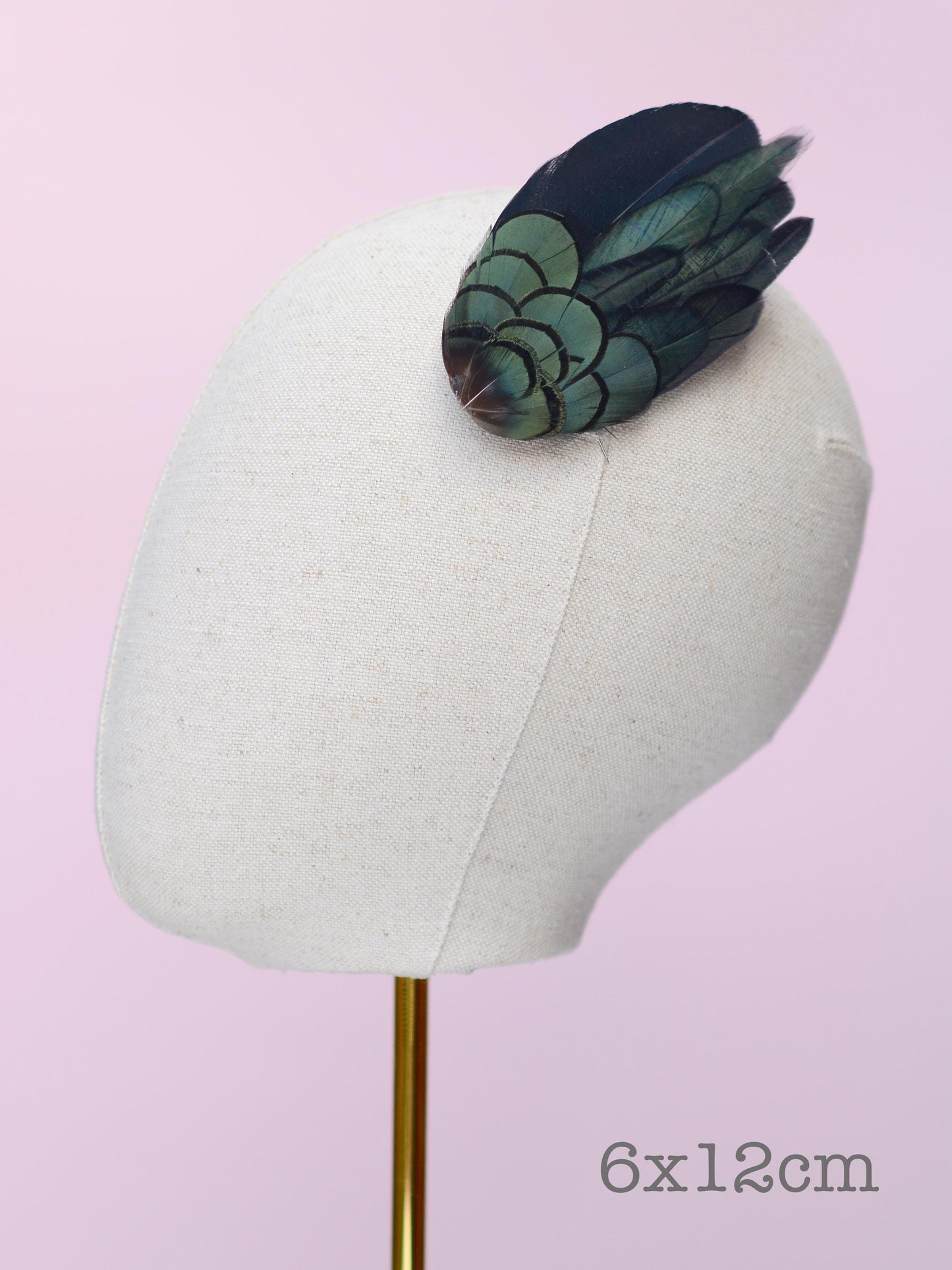 Black and Green Feather Hair Clip | Black Feather Fascinator | Bridal Hair Clip | Bridesmaid Hair Clip | Wedding Fascinator