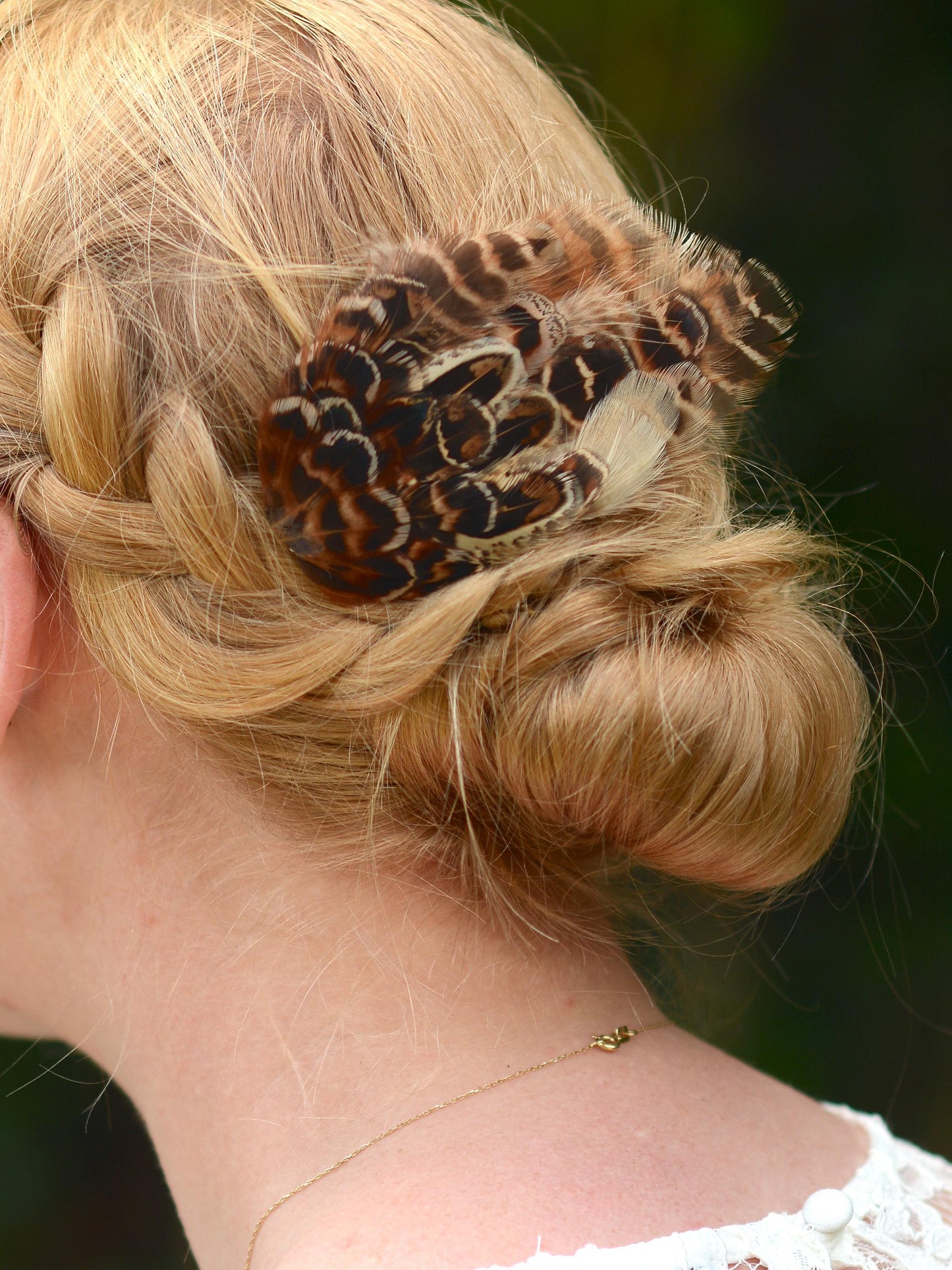 Feather Fascinator in Natural Hen Pheasant, Feather Hair Clip, Wedding Hair Clip