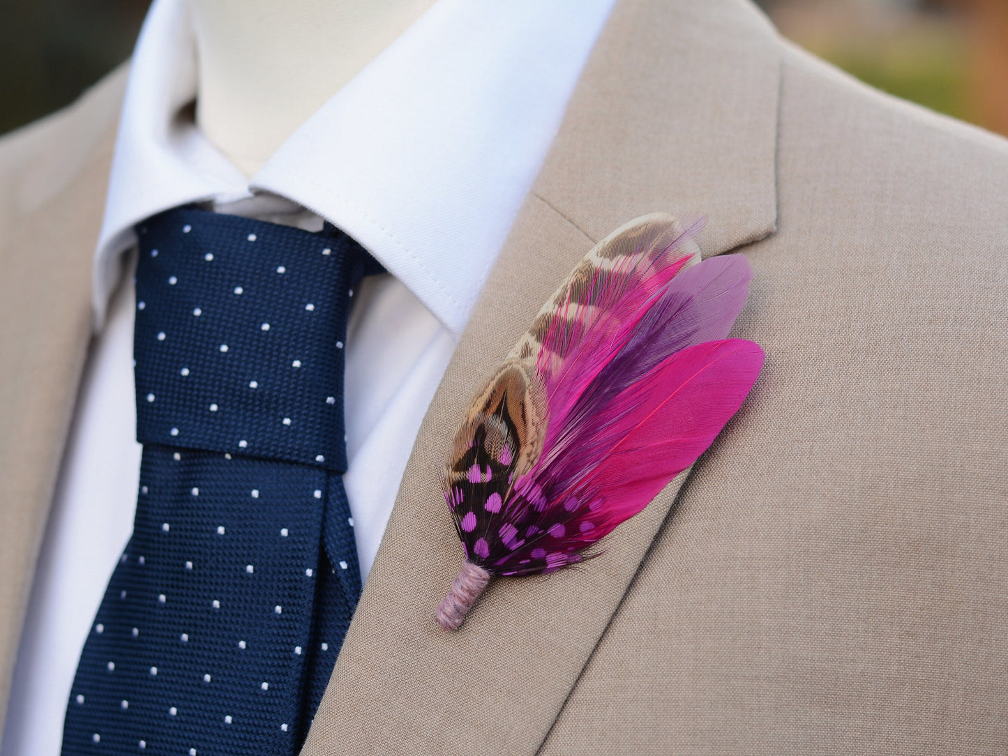 Pink and Mauve Hen Pheasant Feather Hat Pin | Feather Brooch | Feather Boutonniere |