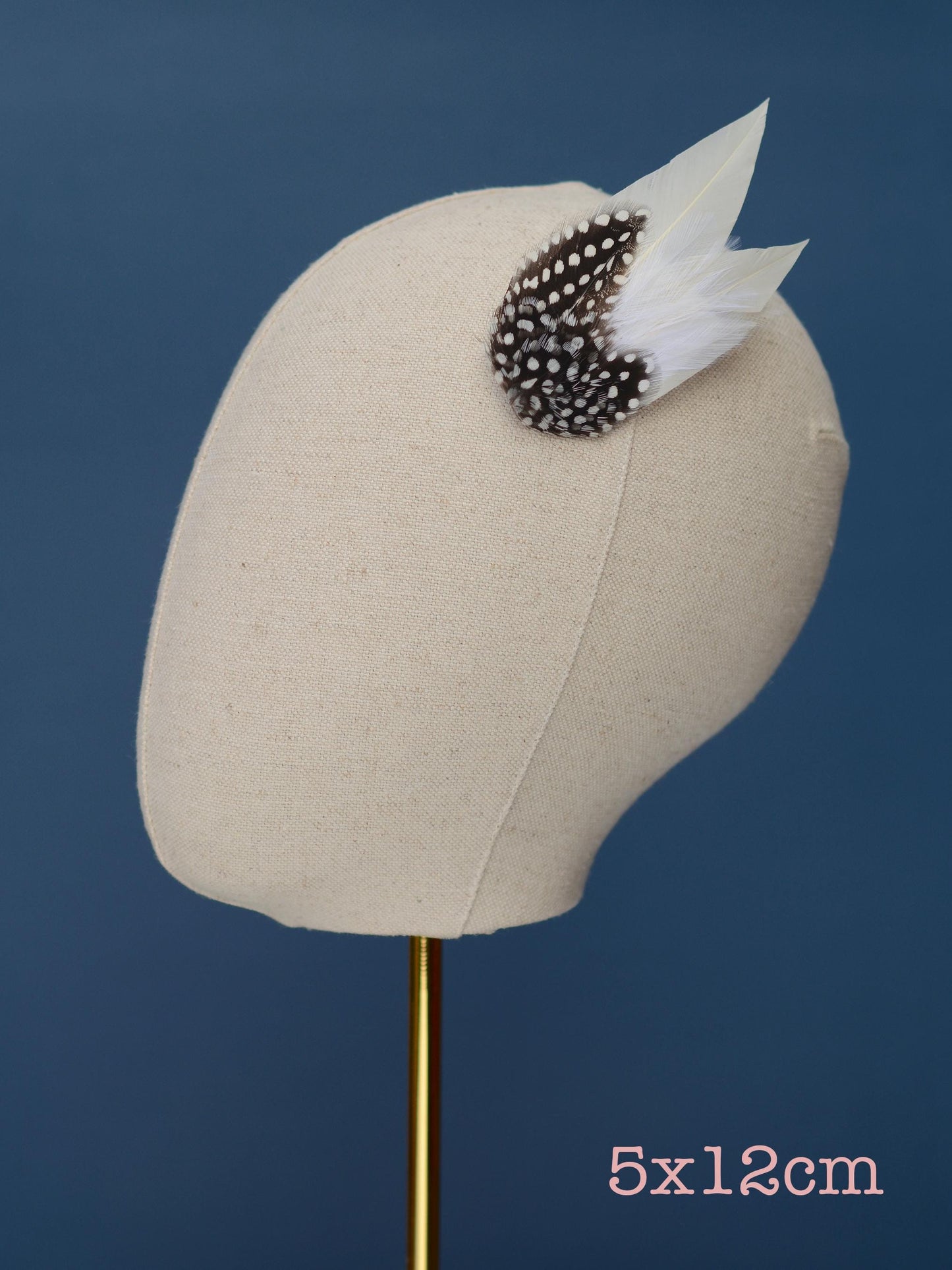 Ivory Feather Hair Clip with Polka Dots | Ivory Feather Fascinator | Ivory Feather Headpiece | Wedding Fascinator | Bridal Headpiece