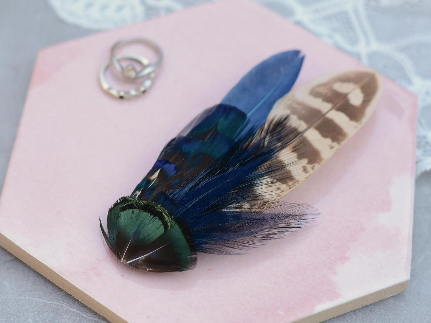 Navy Blue Pheasant Feather Hair Clip | Feather Fascinator | Bridal | Bridesmaid Hair Clip | Wedding Fascinator