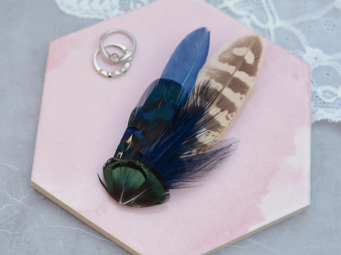Navy Blue Pheasant Feather Hair Clip | Feather Fascinator | Bridal | Bridesmaid Hair Clip | Wedding Fascinator