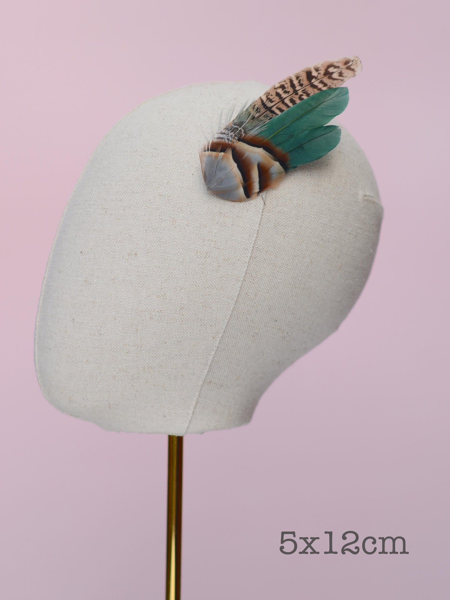 Green Partridge and Pheasant Feather Hair Clip / Boutonniere Set | Pheasant Feather Fascinator | Bridesmaid Hair Clip