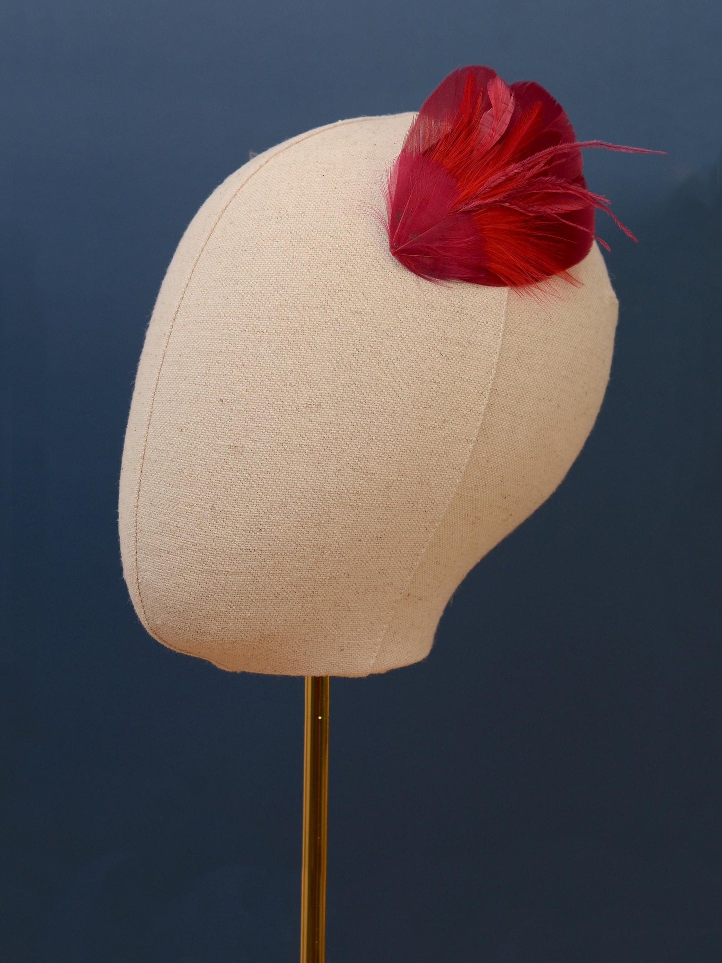 Ruby Red Feather Hair Clip Fascinator | Feather Headpiece | Bridesmaid Hair Clip | Wedding Fascinator