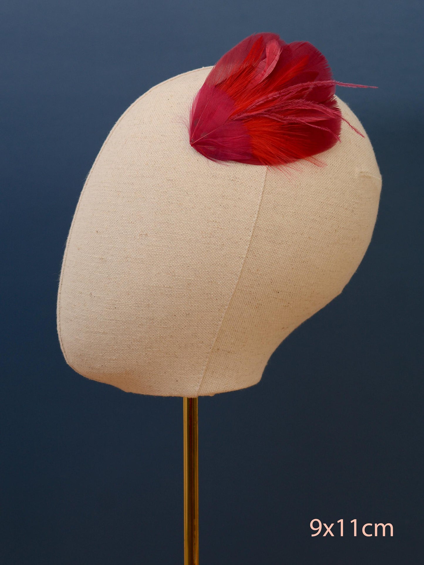 Ruby Red Feather Hair Clip Fascinator | Feather Headpiece | Bridesmaid Hair Clip | Wedding Fascinator