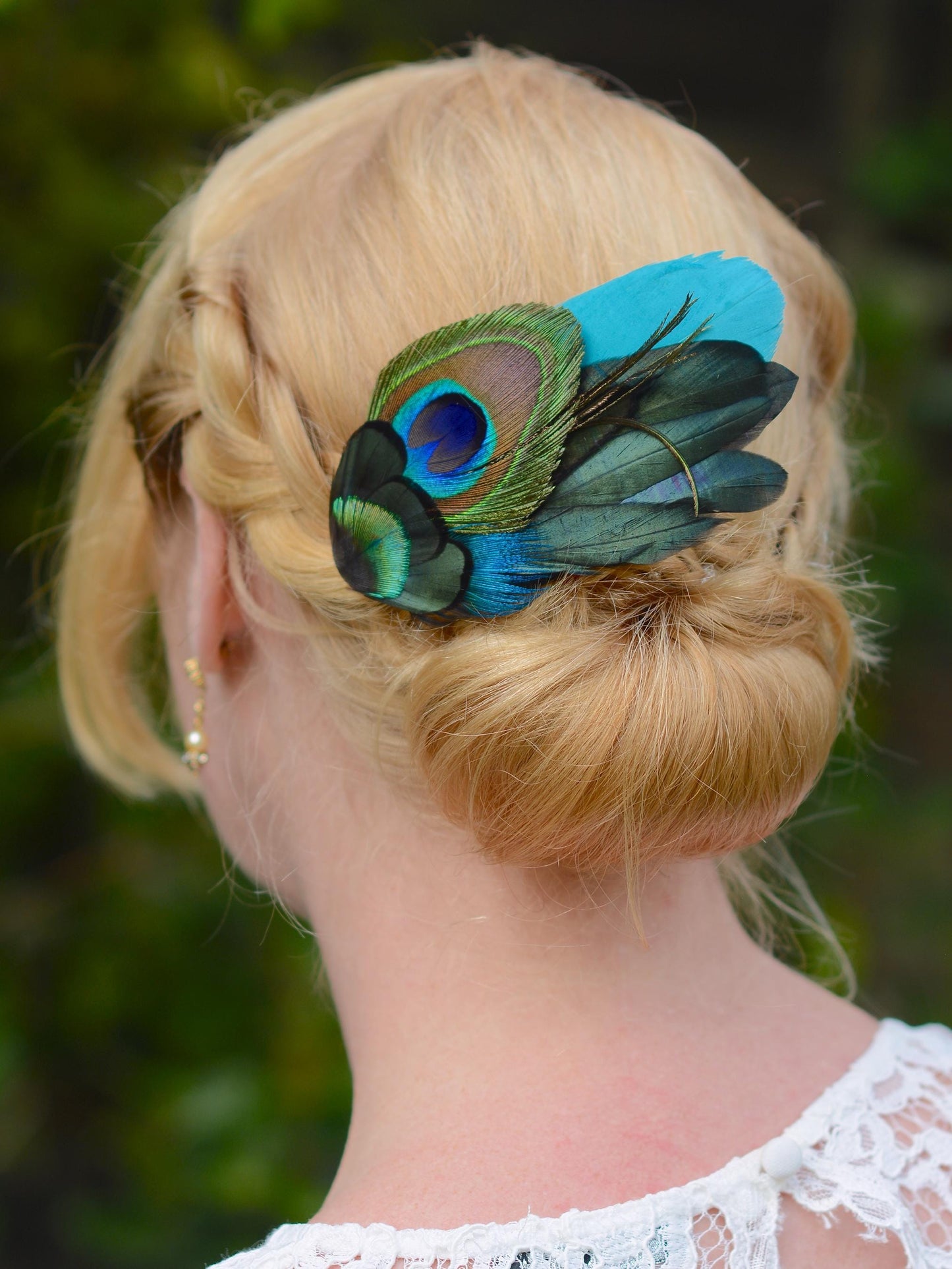 Teal and Peacock Feather Hair Clip | Peacock Feather Fascinator | Bridal Hair Clip | Bridesmaid Hair Clip | Wedding Fascinator