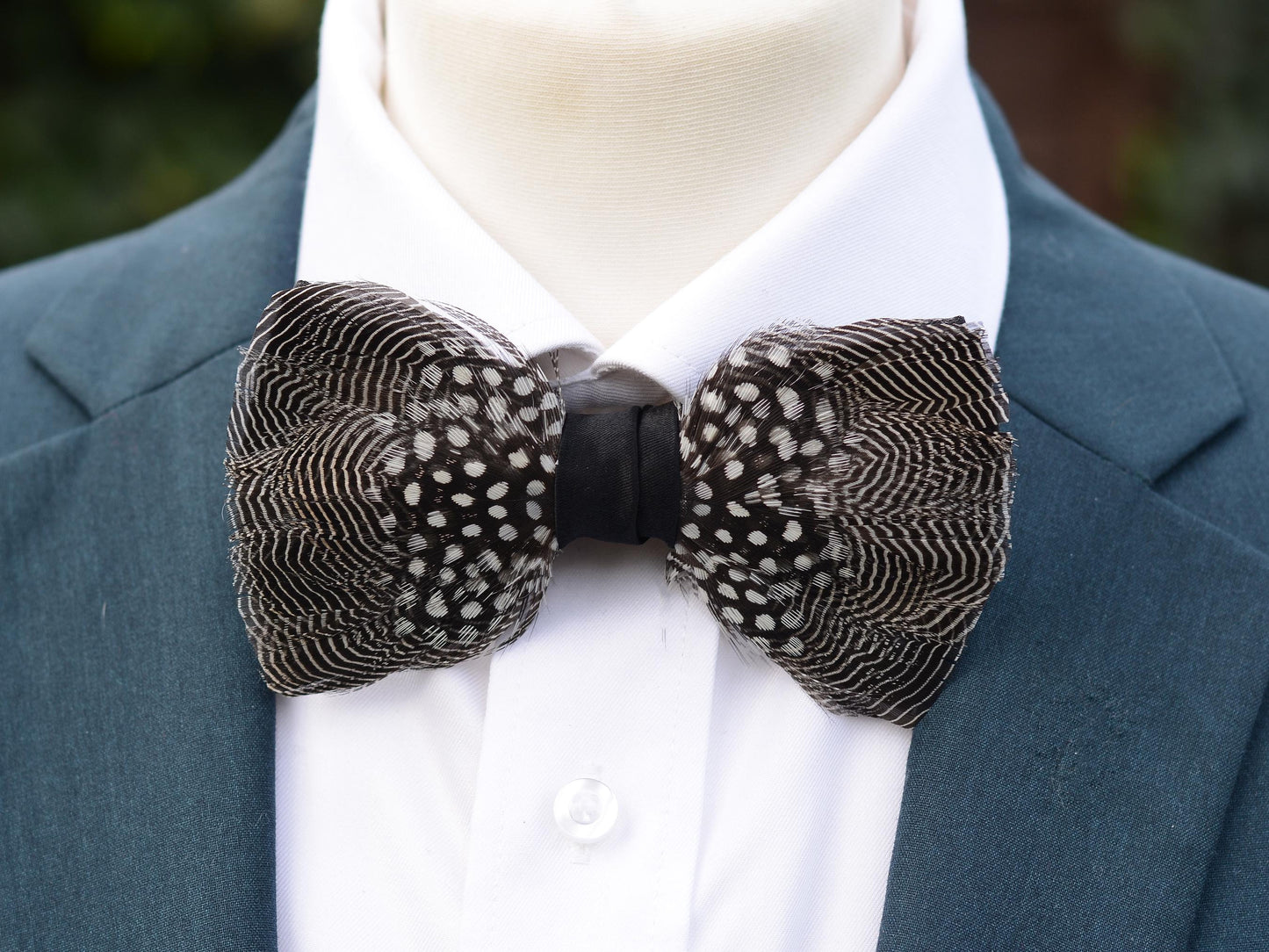 Pin Stripe and Polka Dot Feather Bow Tie | Pin Striped Bow Tie | Feather Neck Tie | Grooms Outfit | Groomsmen Gift | Monochrome Bow Tie
