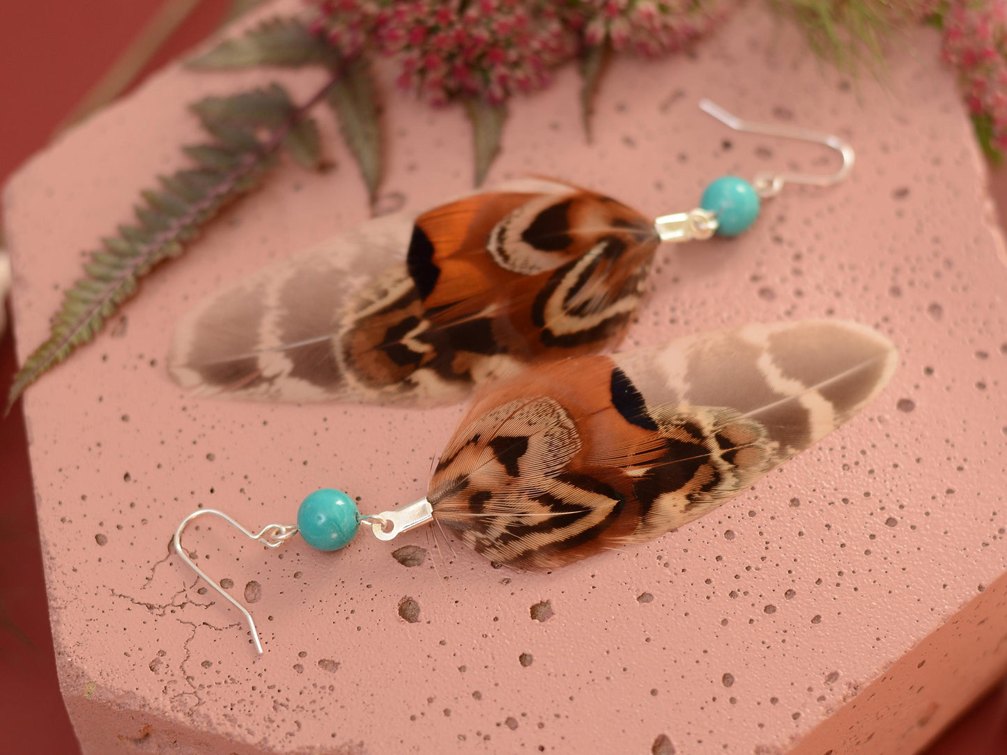 Mixed Pheasant Feather Earrings | Festival Earrings | Feather Jewellery | Festival Jewellery | Drop Earrings