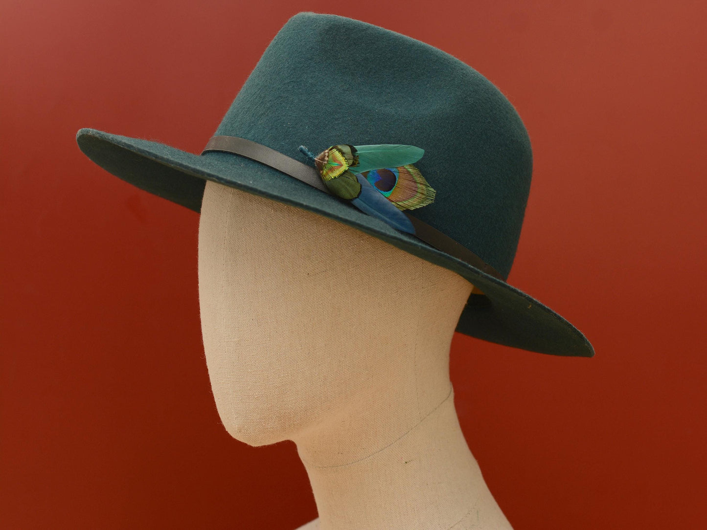 Teal, Green and Navy Peacock Feather Boutonniere | Peacock Feather Hat Pin / Brooch | Wedding Corsage