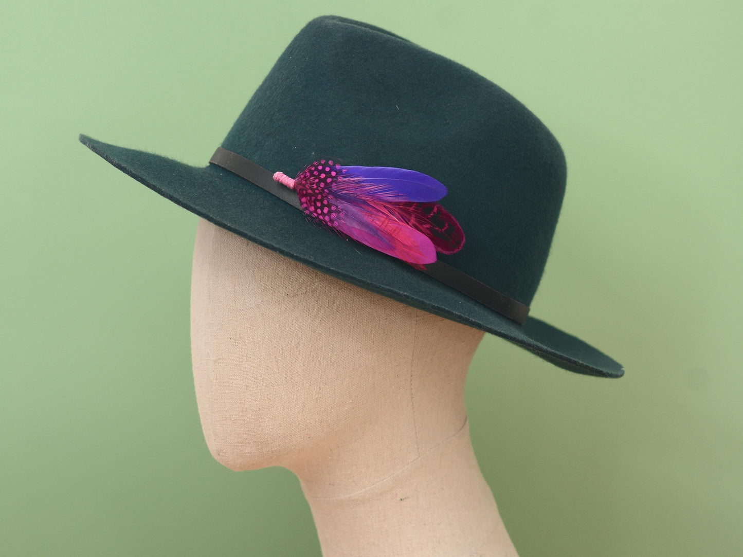 Shades of Pink and Purple Feather Boutonniere | Pheasant Feather Hat Pin | Feather Brooch
