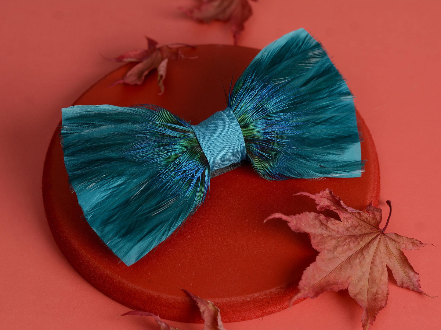 Teal and Peacock Feather Bow Tie | Turquoise Bow Tie | Blue Bow Tie | Peacock Bow Tie | Groom Outfit | Feather Neck Tie | Mens Gift